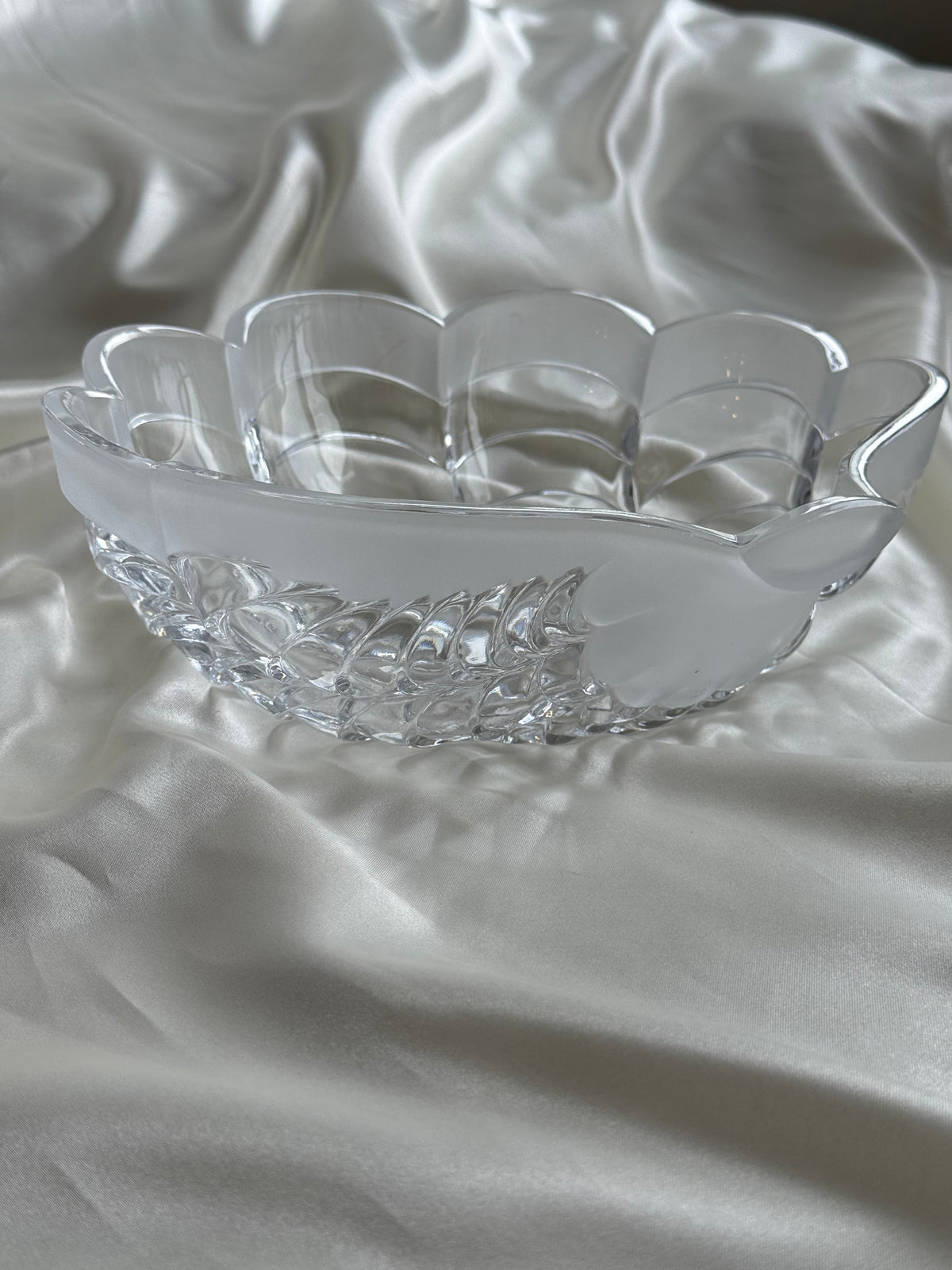 Vintage Mikasa Crystal Scallop Shell Bowl