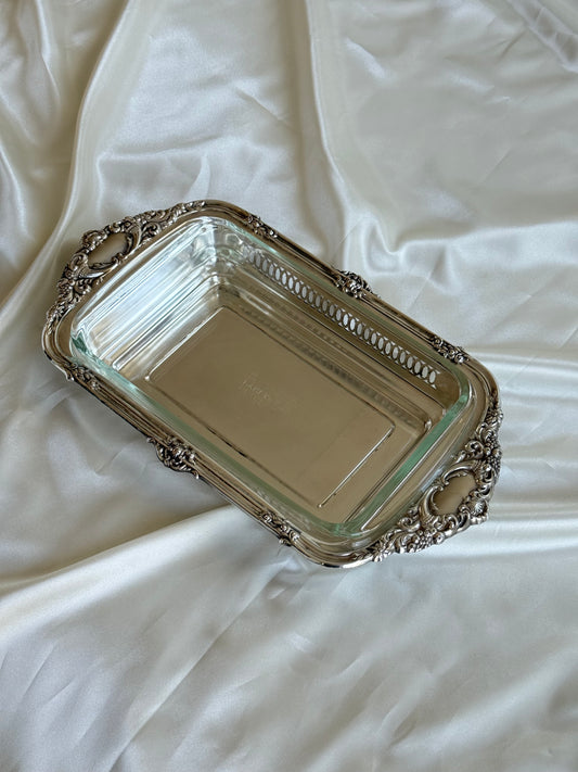 Vintage William Rogers Silver-Plated Casserole Server with Pyrex Dish