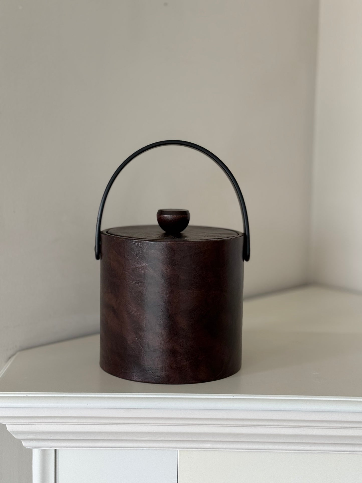 Vintage Shelton-Ware Faux Leather Ice Bucket – Mid-Century Barware