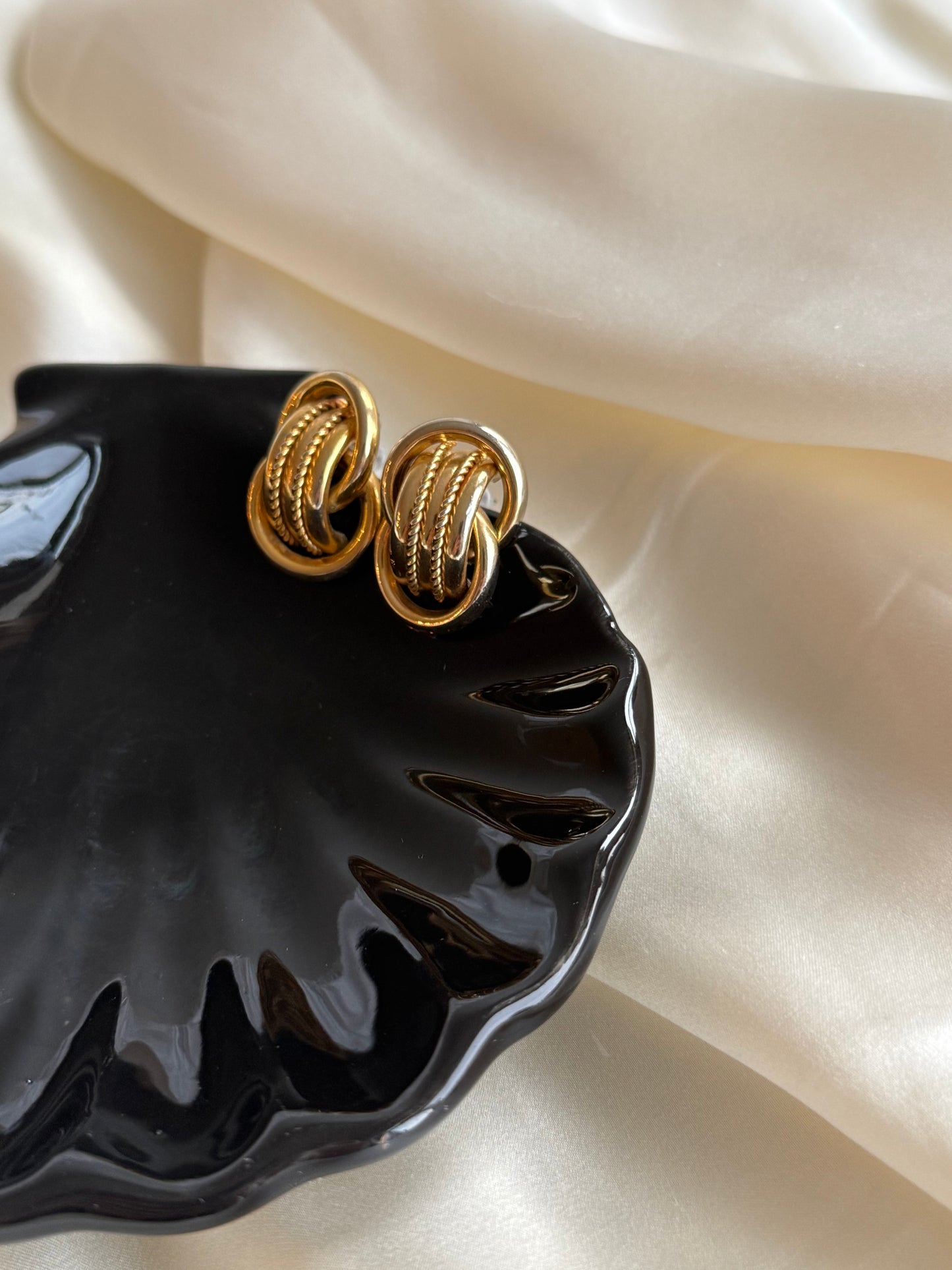 Vintage Gold Knot Stud Earrings