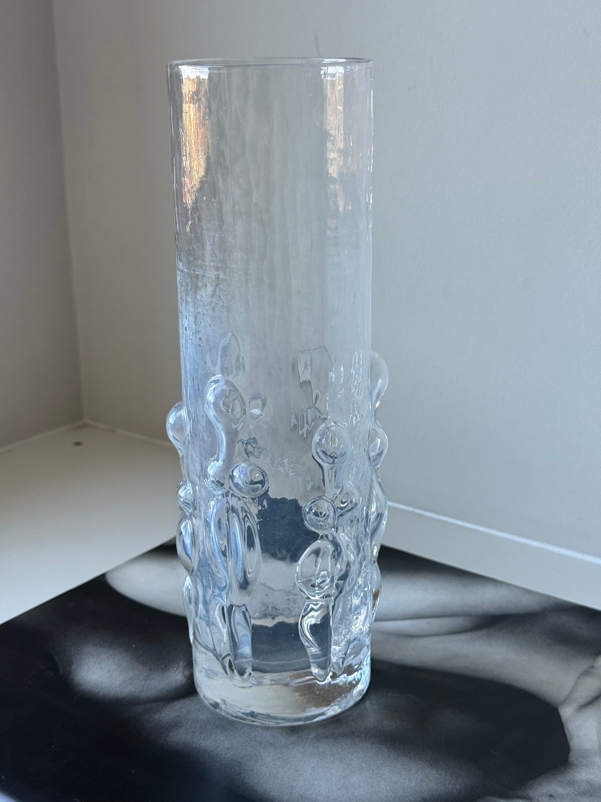 Vintage Art Glass Vase with Abstract Nude Female Figures