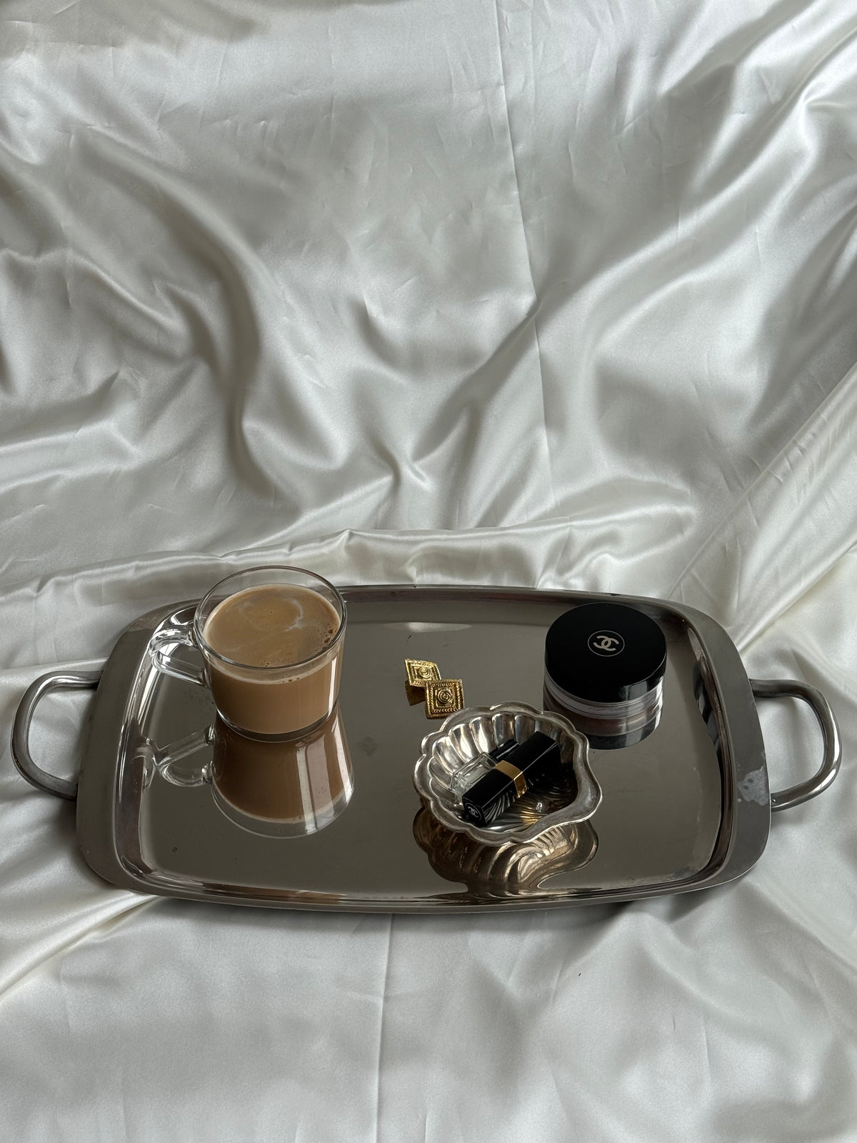 Vintage Silver-Plated Modernist Serving Tray with Handles