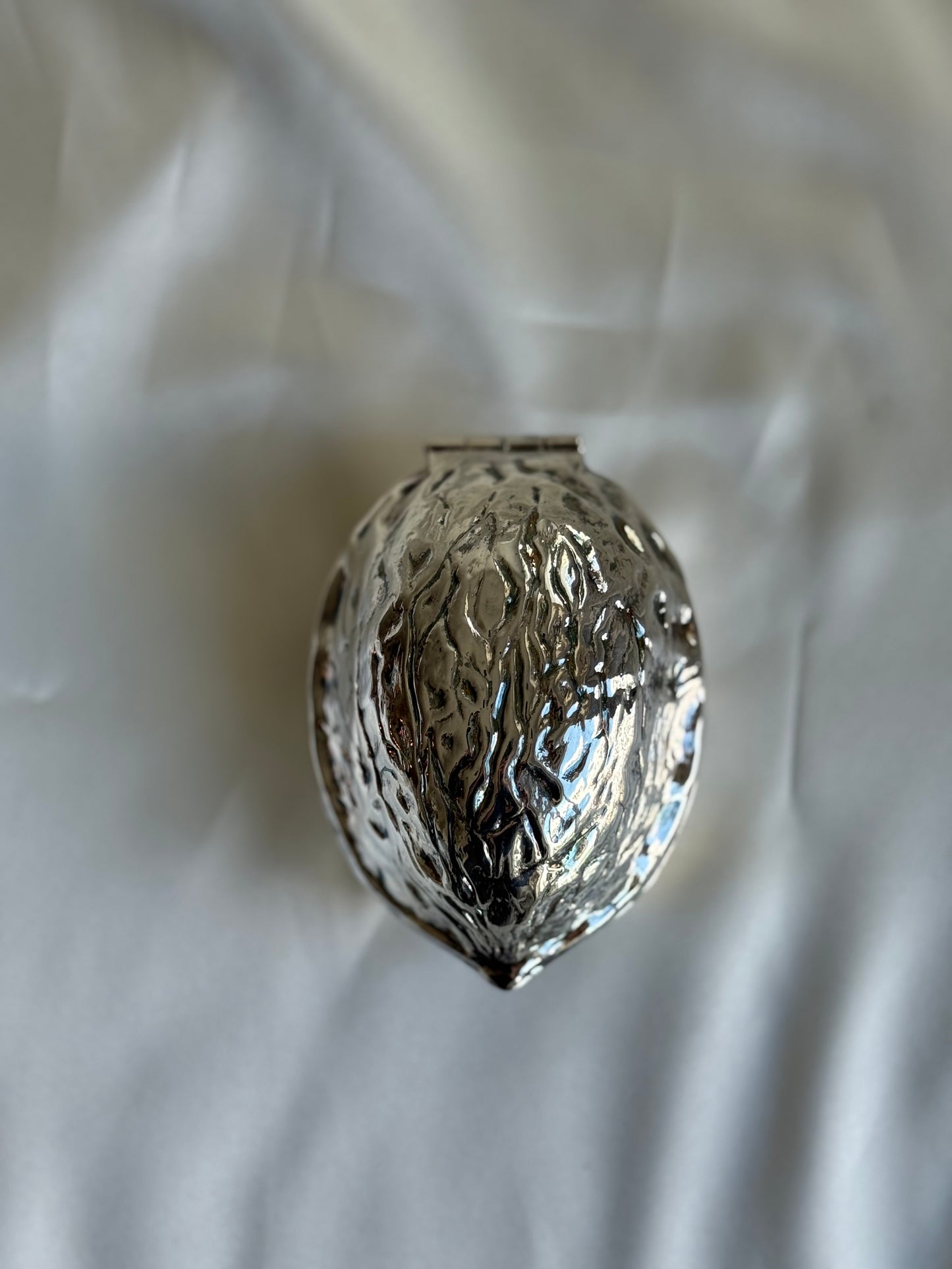 Vintage Silver Walnut Nutcracker & Trinket Box