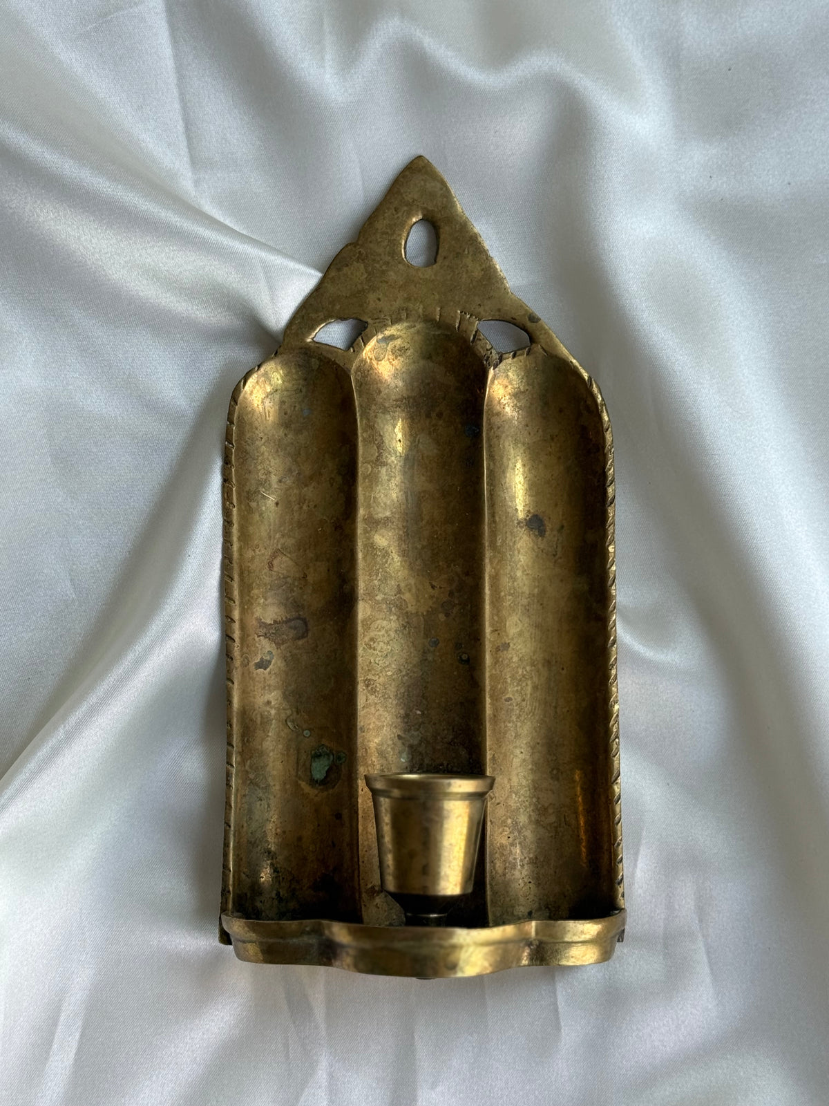 Vintage Brass Wall Candle Sconce