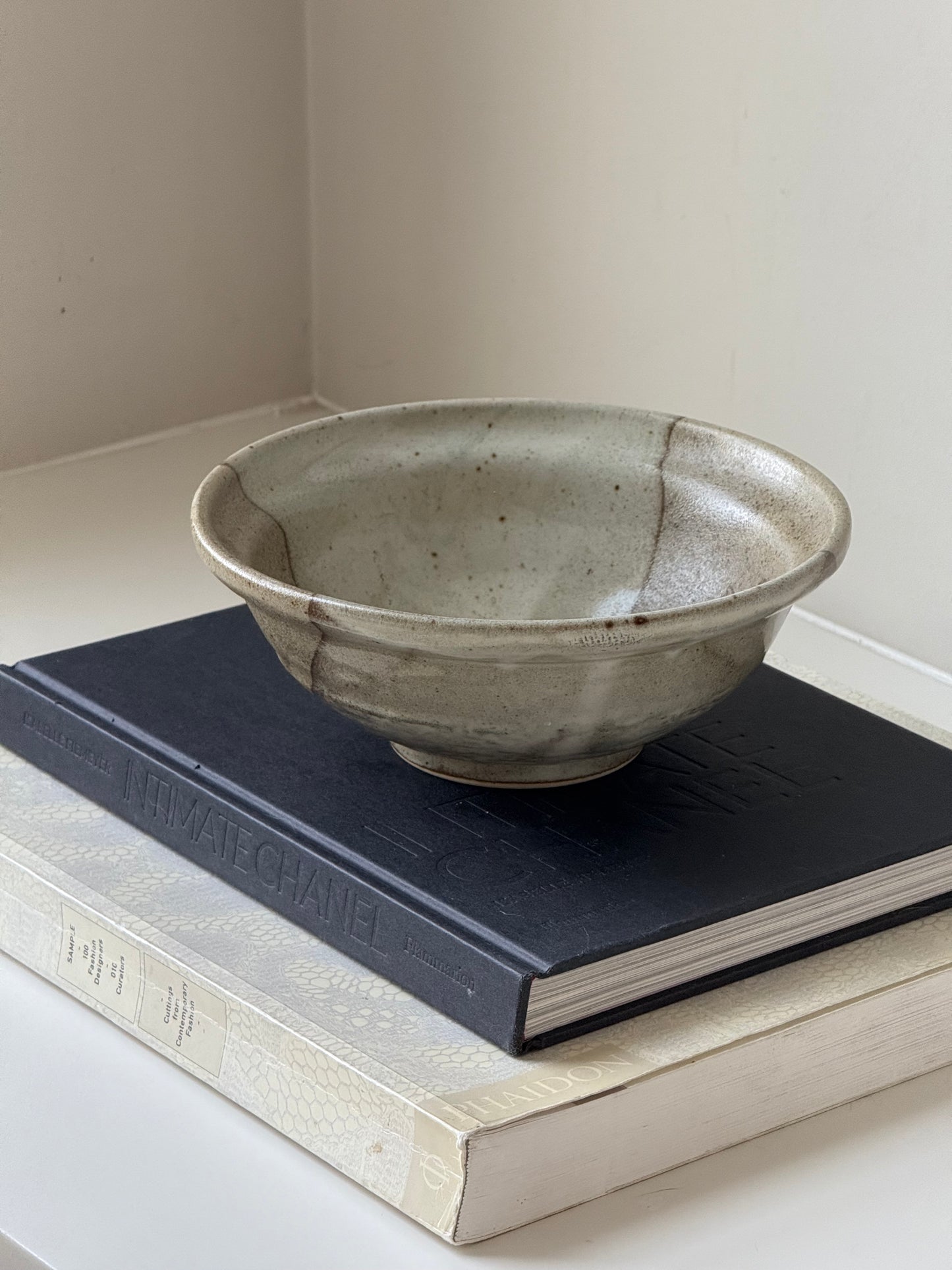 Handmade Stoneware Bowl — Natural Speckled Glaze