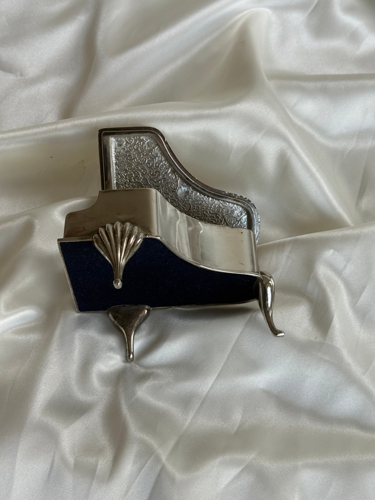 Vintage Silver Plated Piano Trinket Box