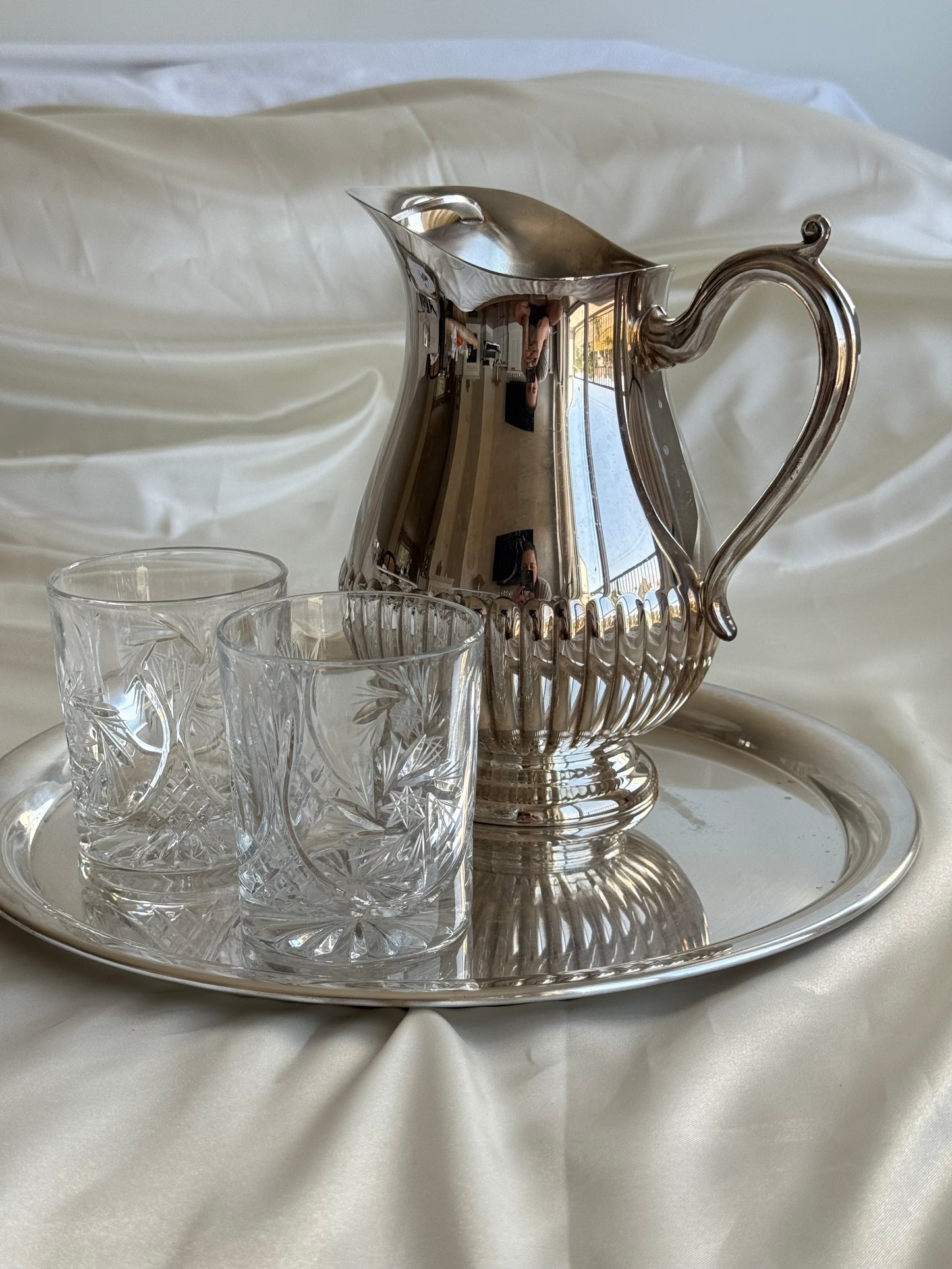 Vintage Marlboro Plate EP Brass Silver Plated Water Pitcher