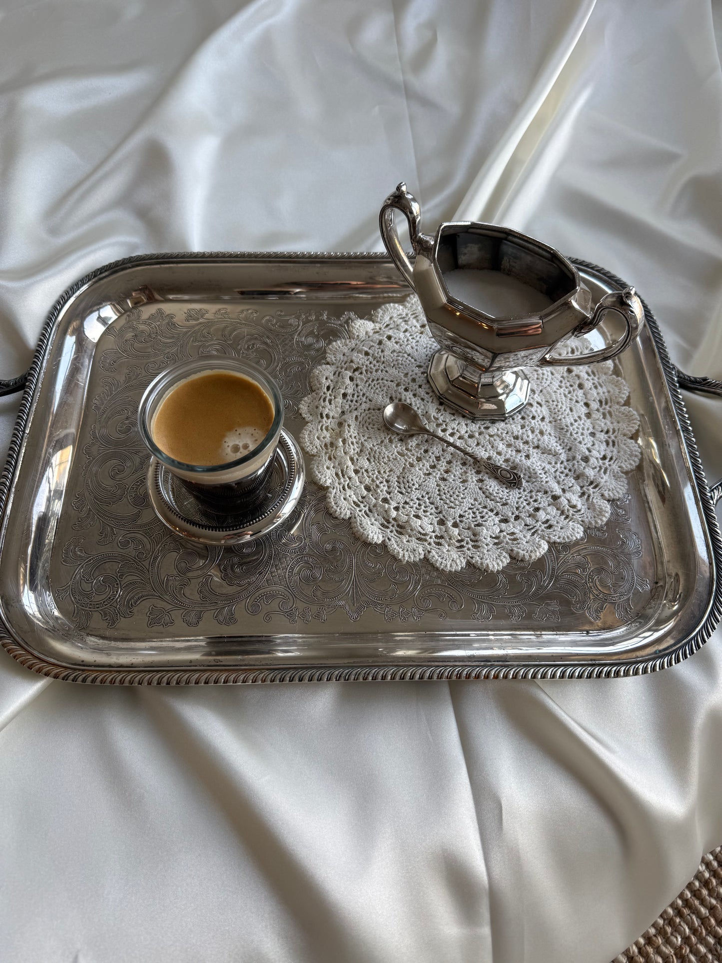 Vintage Silver-Plated Sugar Dish with Spoon
