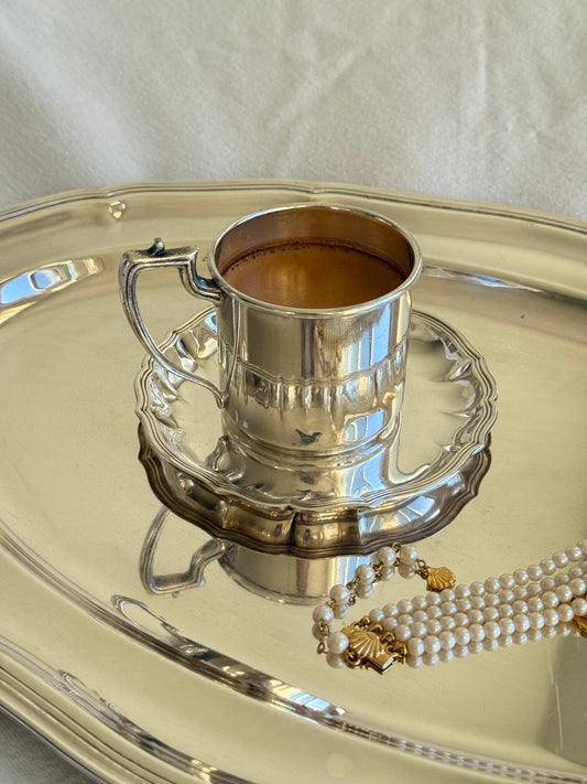 Vintage Silver Plated Tea / Coffee Cup with Underplate