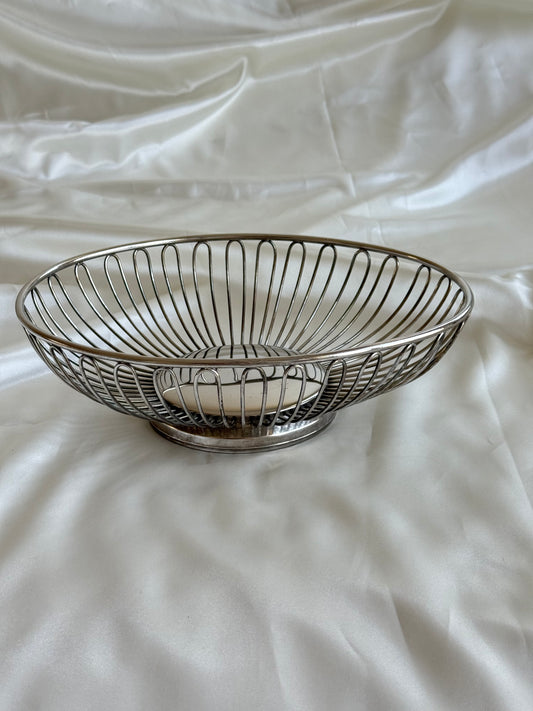 Vintage Silver Plated on Steel Wire Bowl