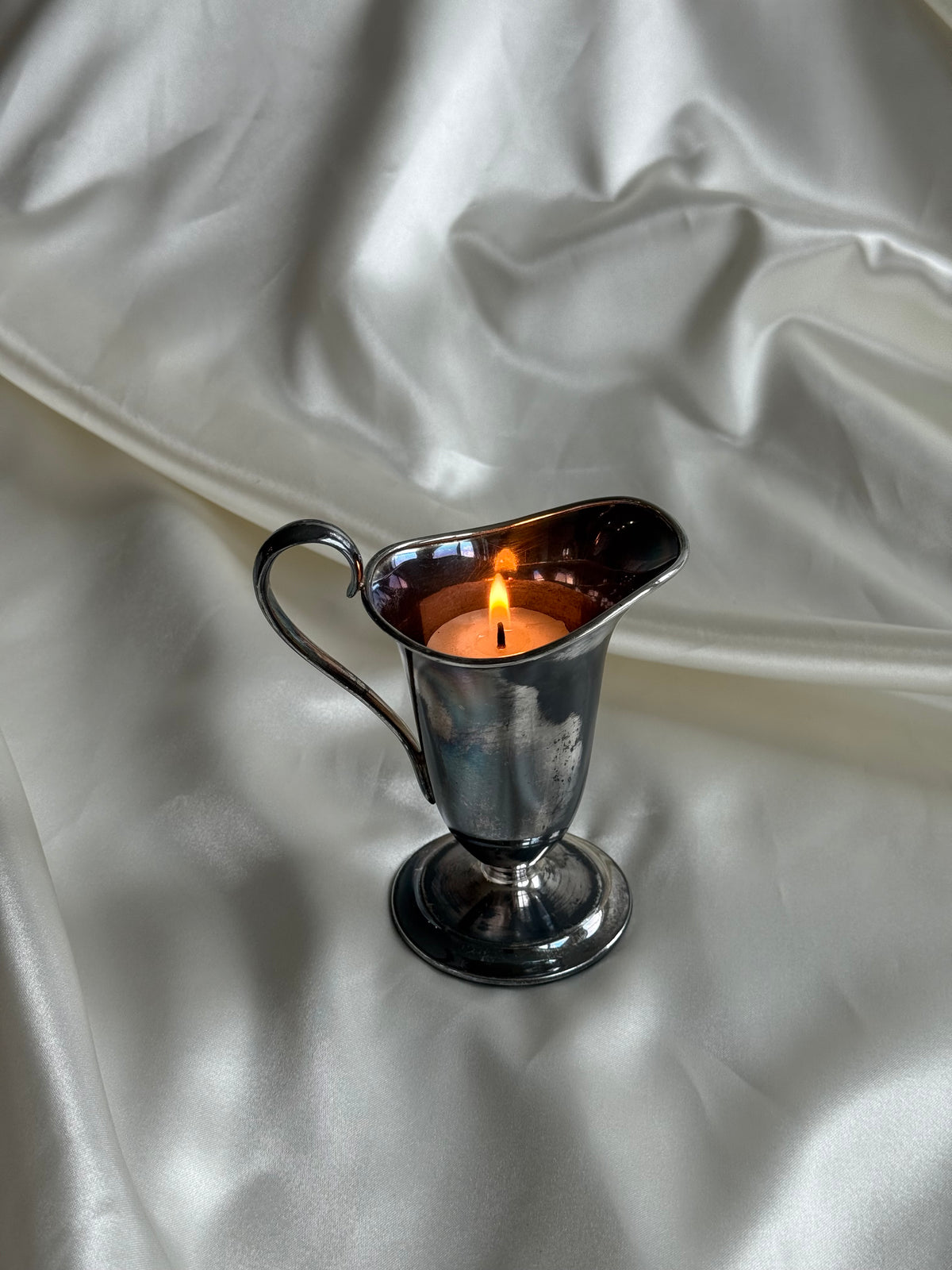 Vintage Silver-Plated Creamer Pitcher | Elegant Pedestal Design