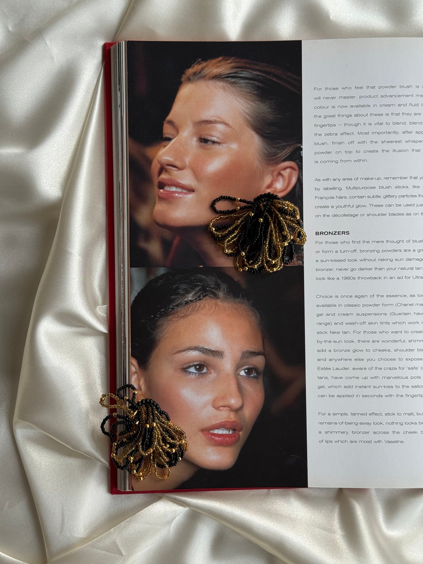 Vintage Beaded Fringe Clip-On Earrings