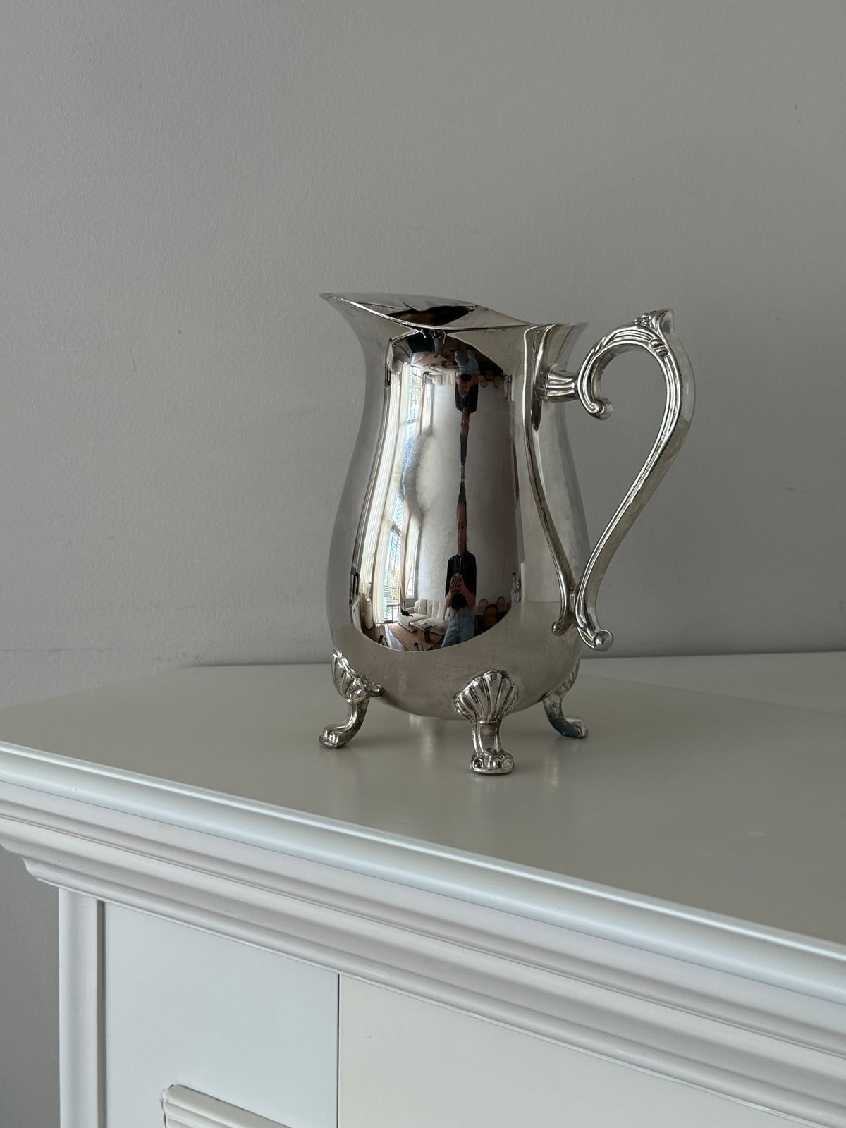 Vintage silver plated footed pitcher