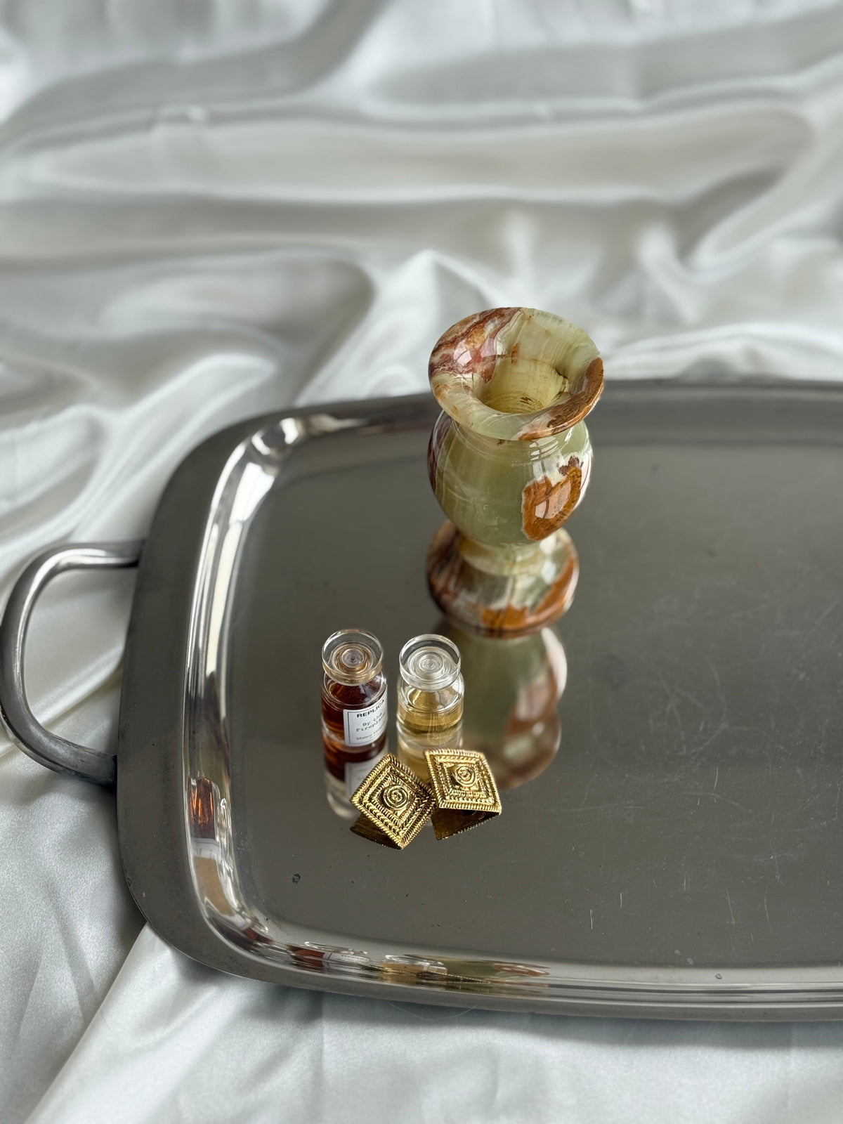 Vintage Green Onyx Bud Vase