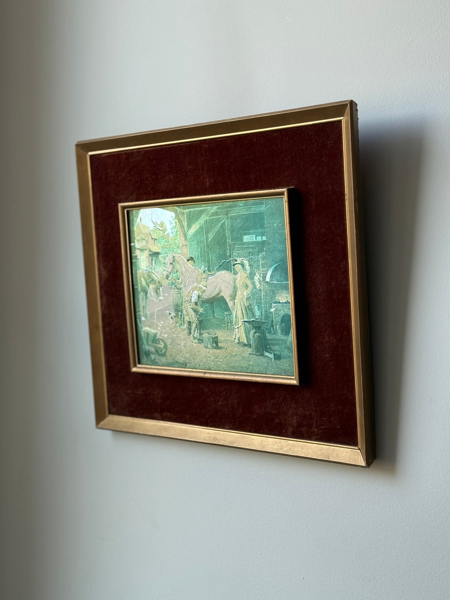 Vintage Framed Farrier & Horse Print