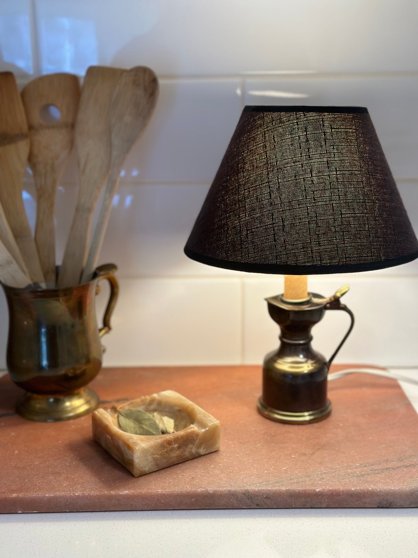 Mini vintage brass lamp