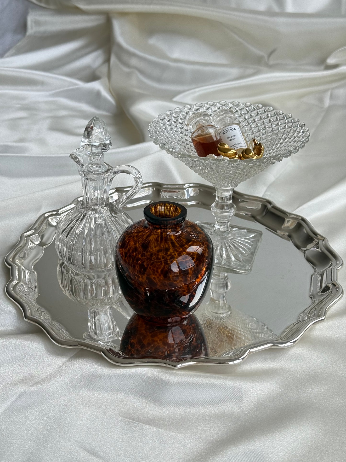 Vintage Tortoiseshell Glass Vase