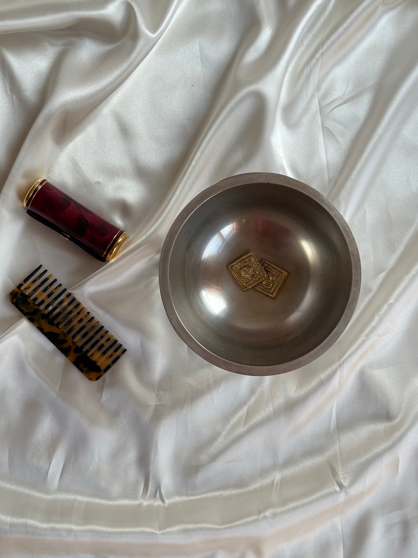 Vintage Heavy Silver-Tone Pedestal Bowl