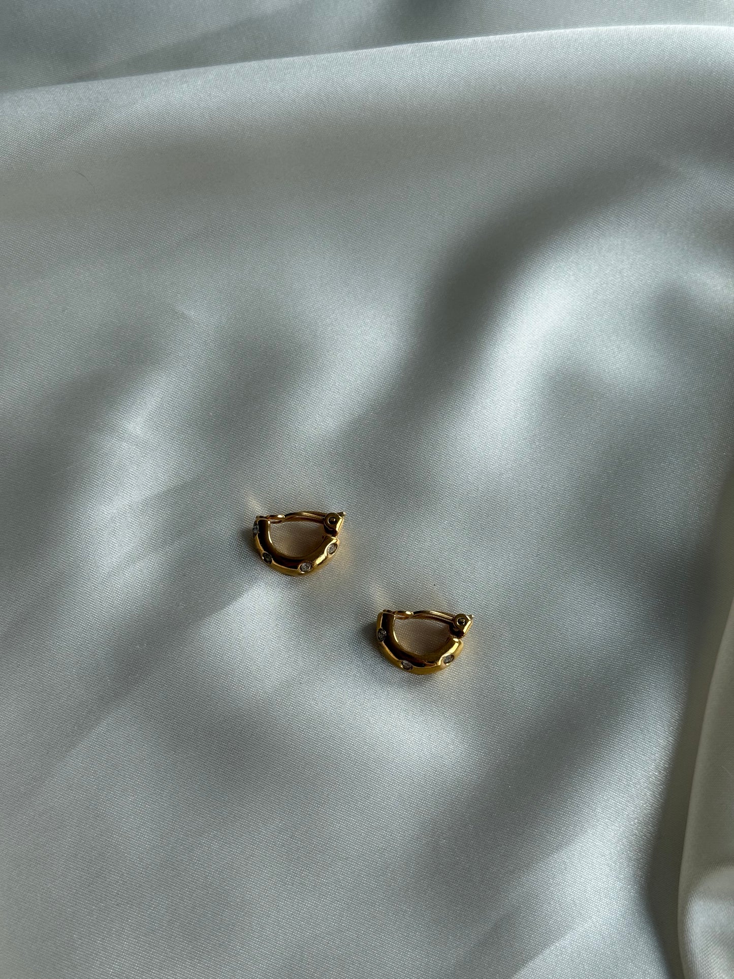 Vintage D’Orlan Crystal Huggie Clip-On Earrings