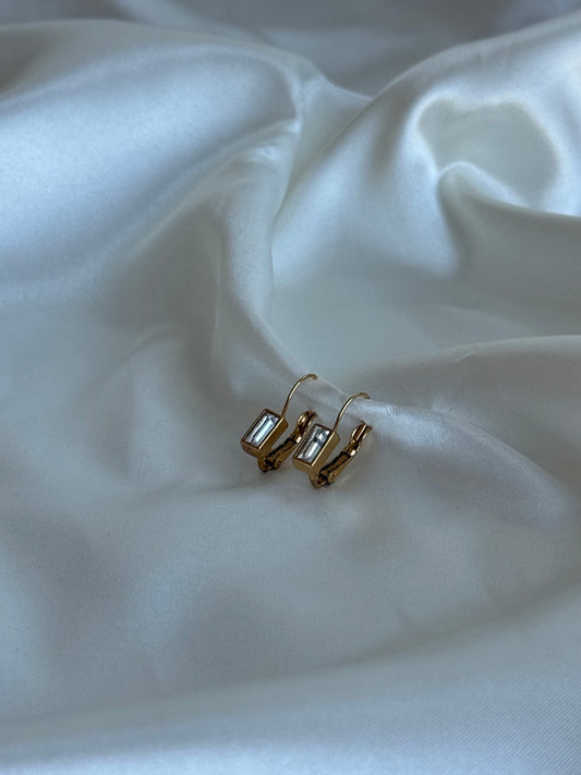 Vintage Baguette Crystal Gold-Tone Earrings