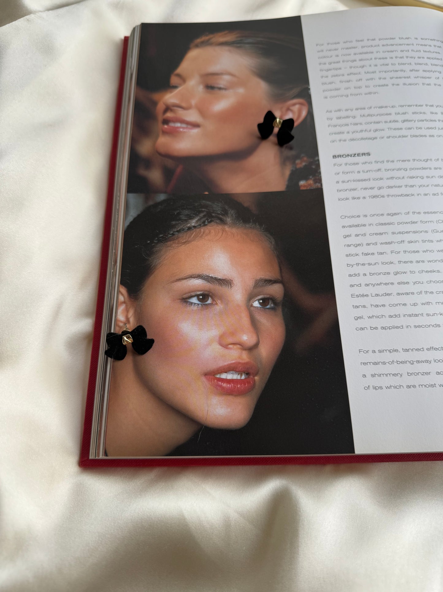 Vintage Velvet Bow Stud Earrings