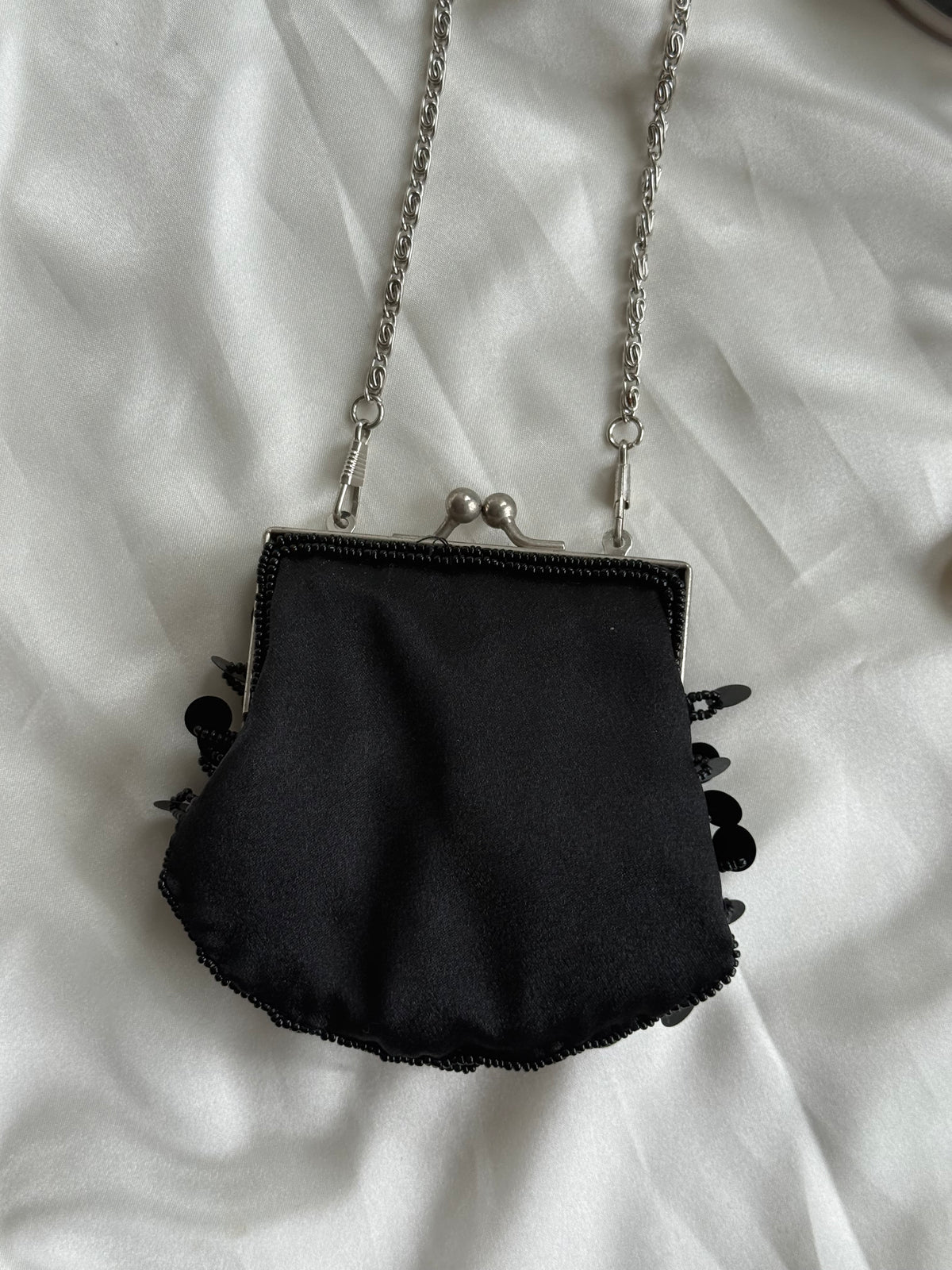Vintage Black Sequin Mini Evening Bag