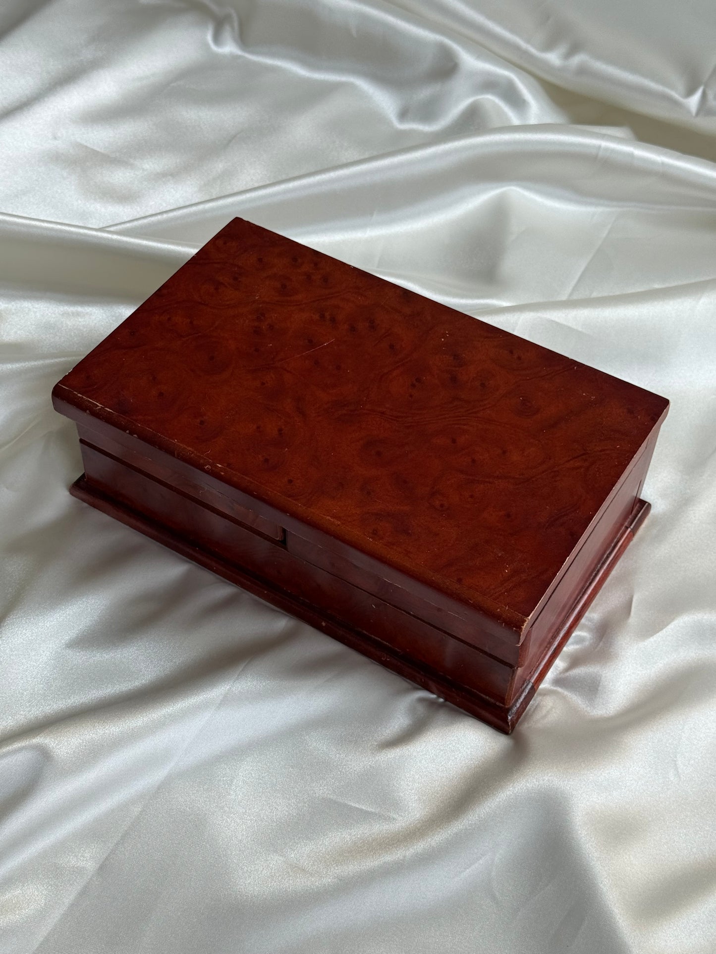 Vintage Burl Wood Jewelry Box