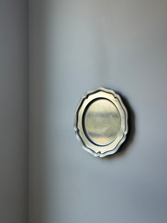 Vintage Pewter Wall hanging Plate