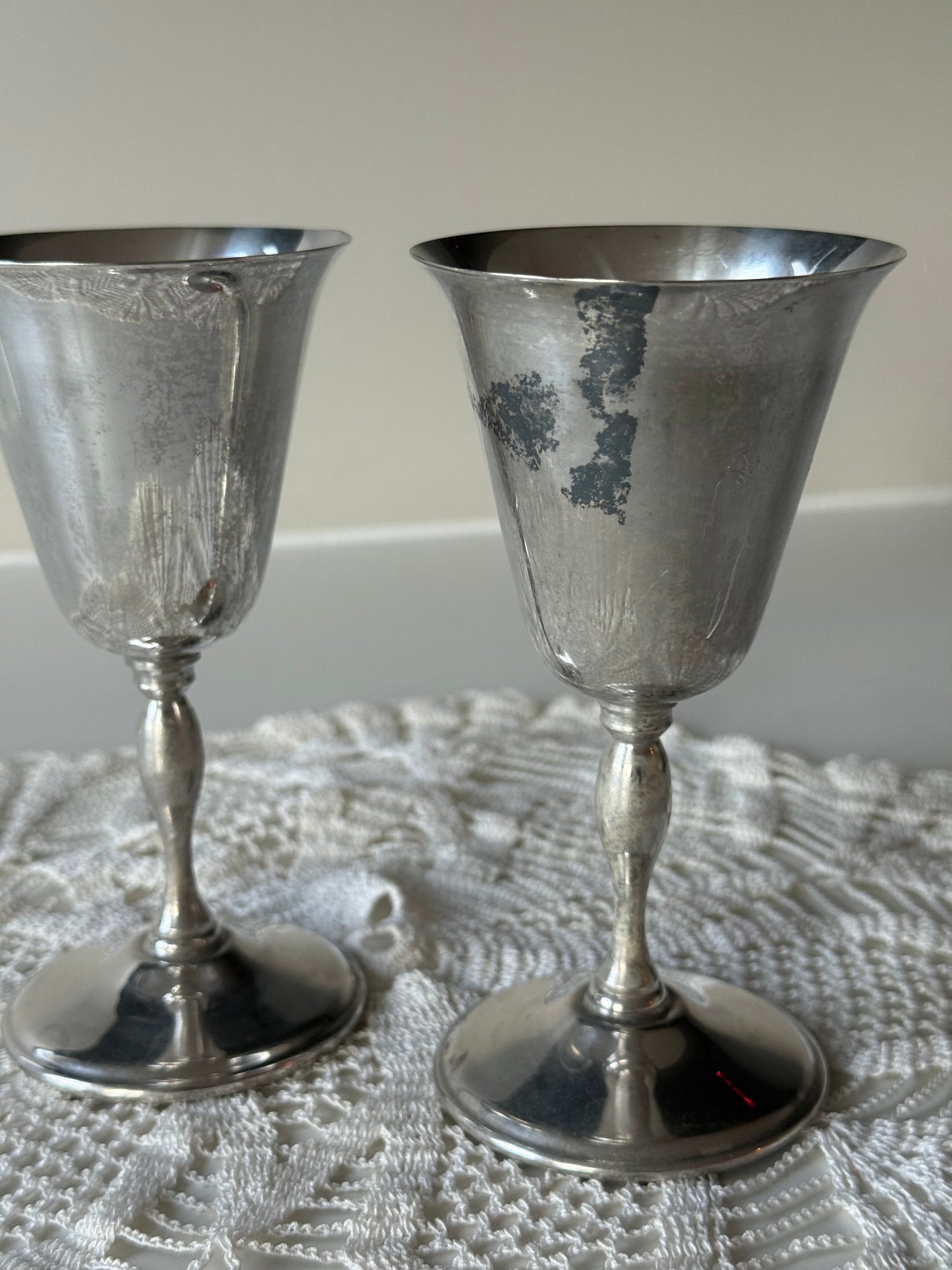 Pair of Vintage “Primrose Plate” Silver-Plated Goblets