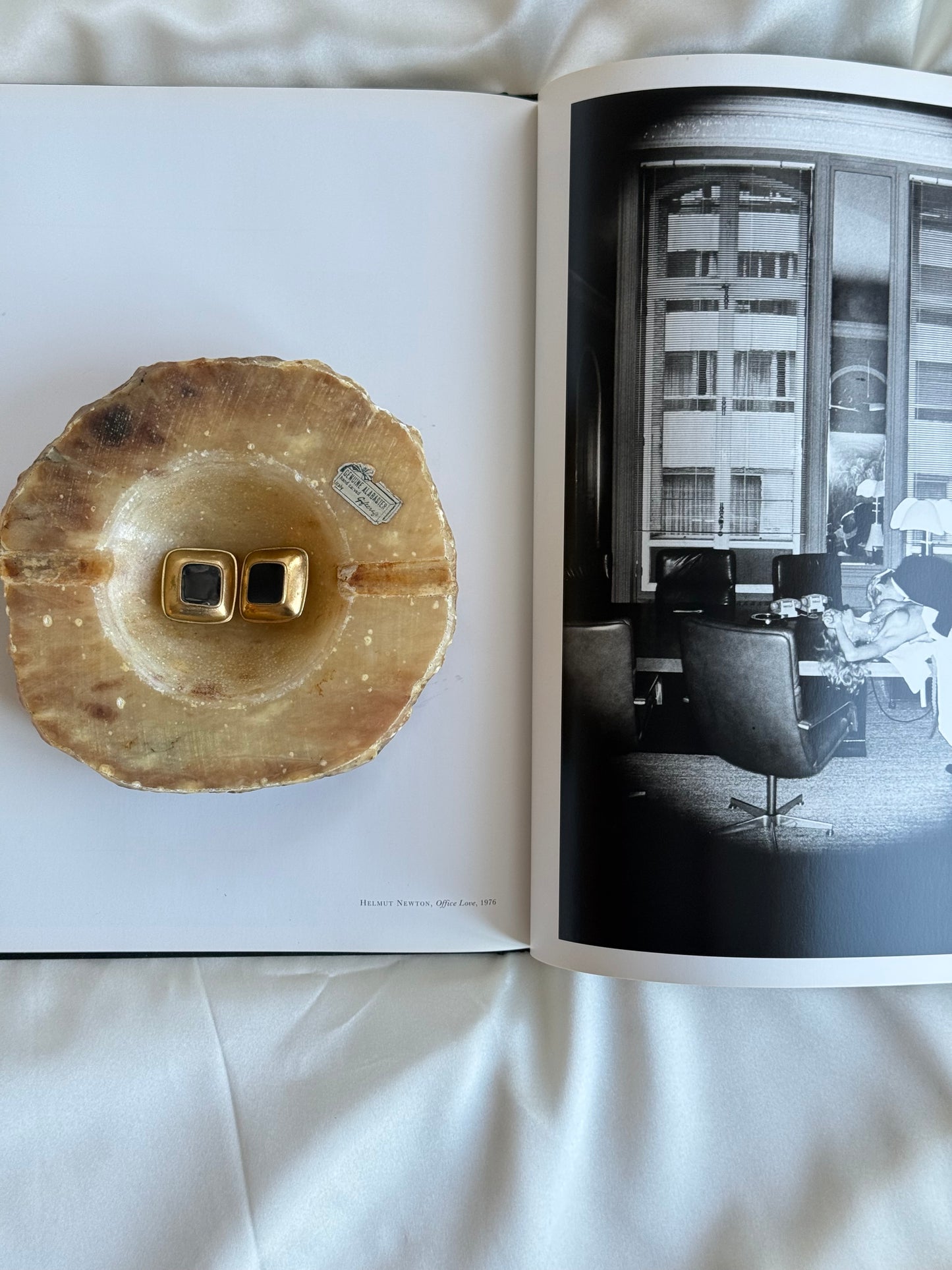 Vintage Hand-Carved Alabaster Ashtray