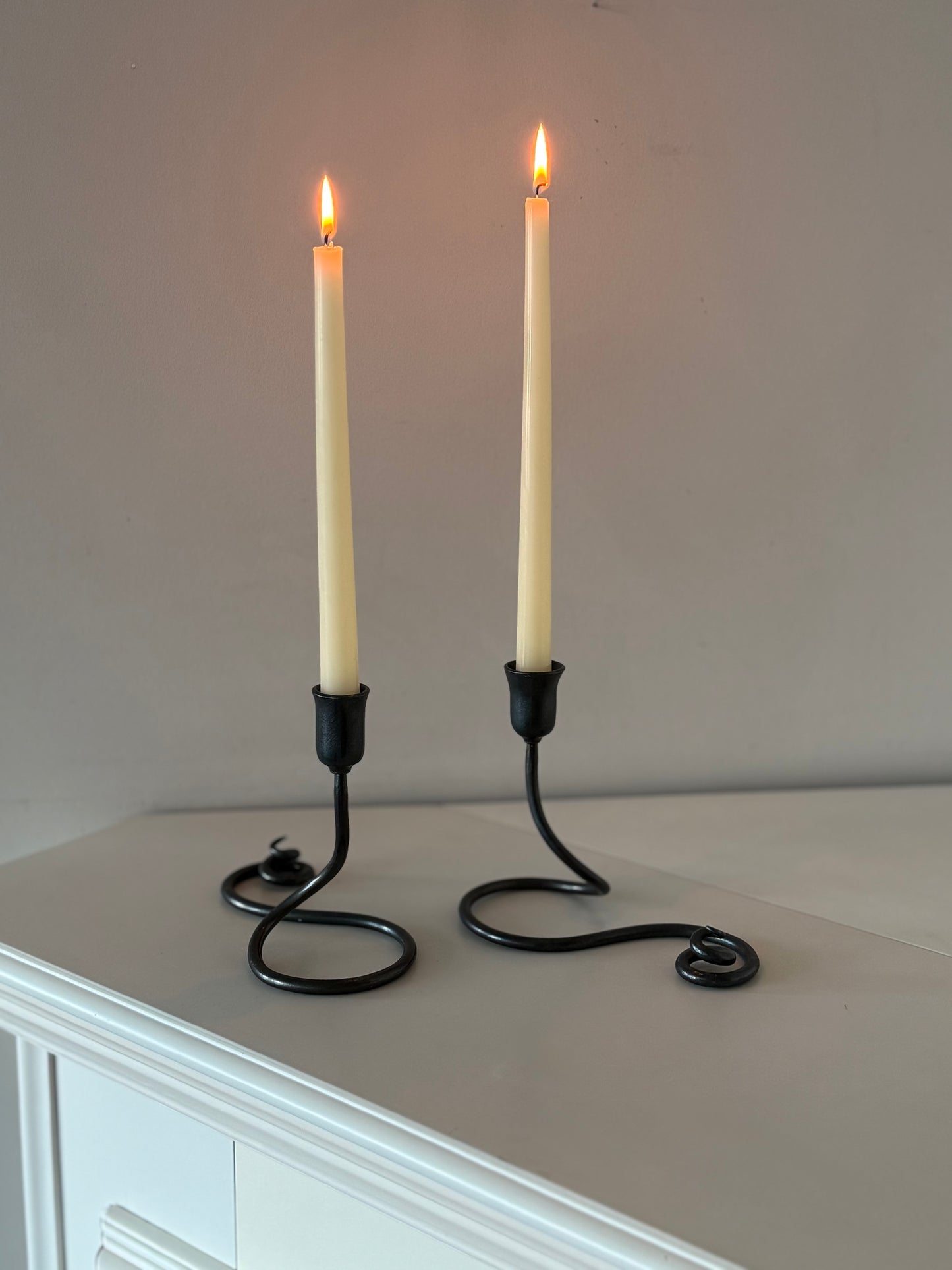 Vintage Iron Taper Candle Holders – Set of 2