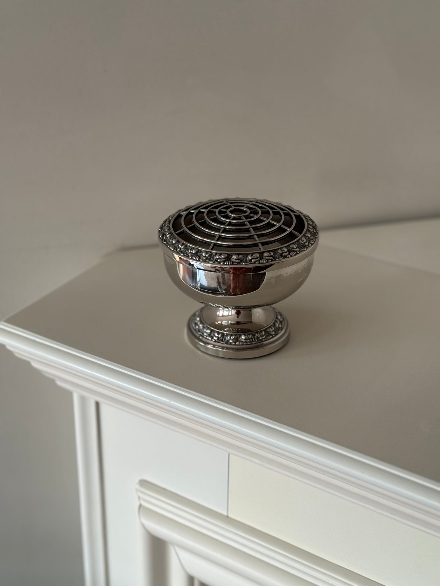 Vintage English Silver-Plated Rose Bowl / Flower Frog