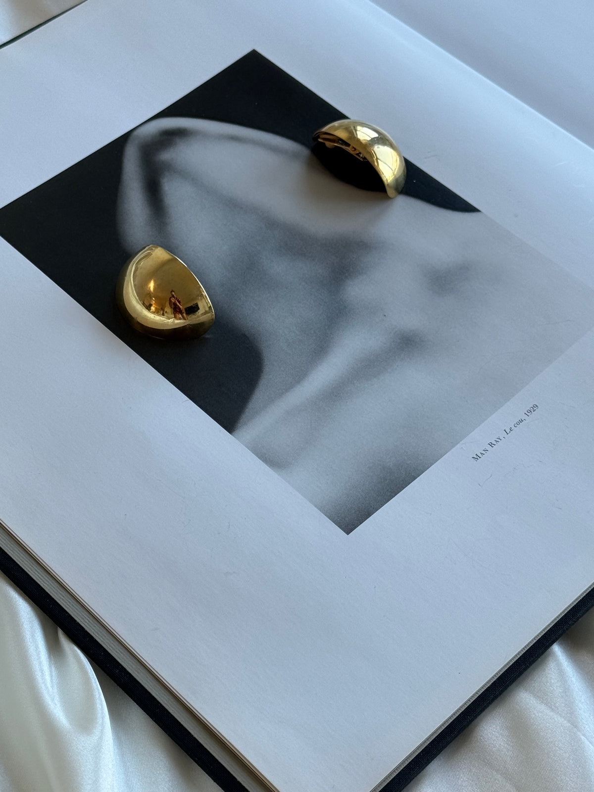 Vintage Gold-Tone Dome Clip-On Earrings