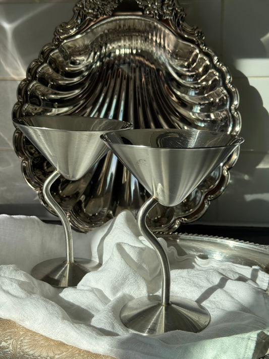 Stainless steel martini glasses