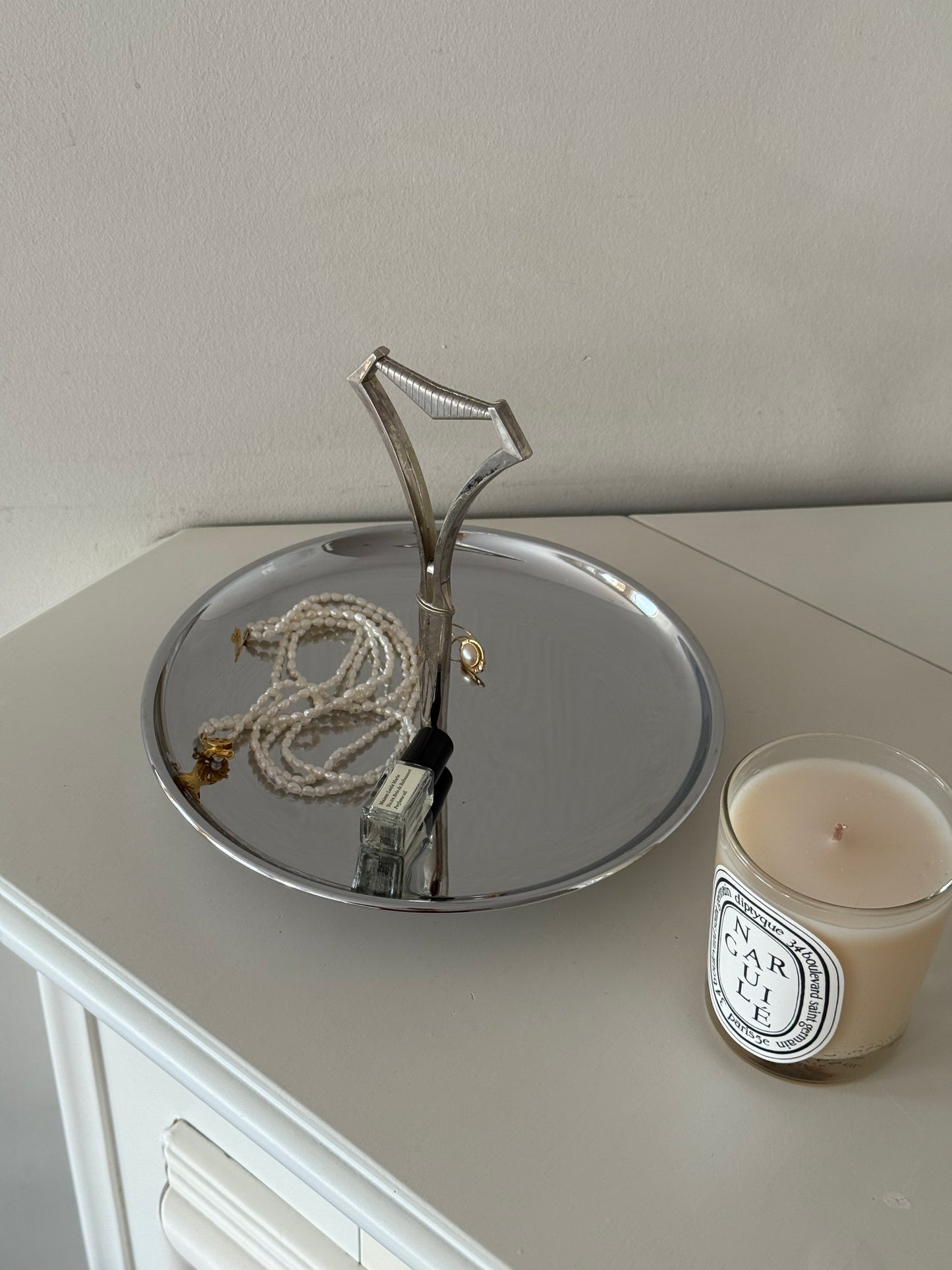 Vintage Chrome Vanity / Serving Tray with Handle