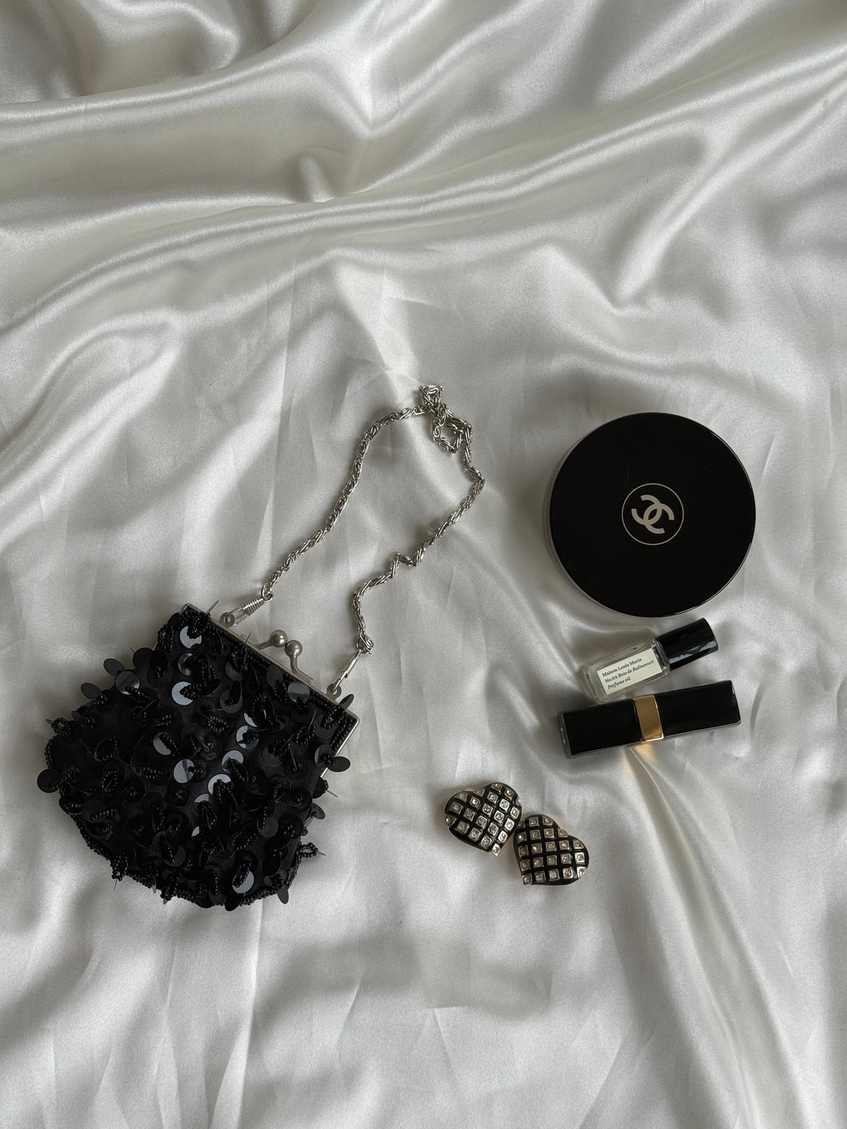 Vintage Black Sequin Mini Evening Bag