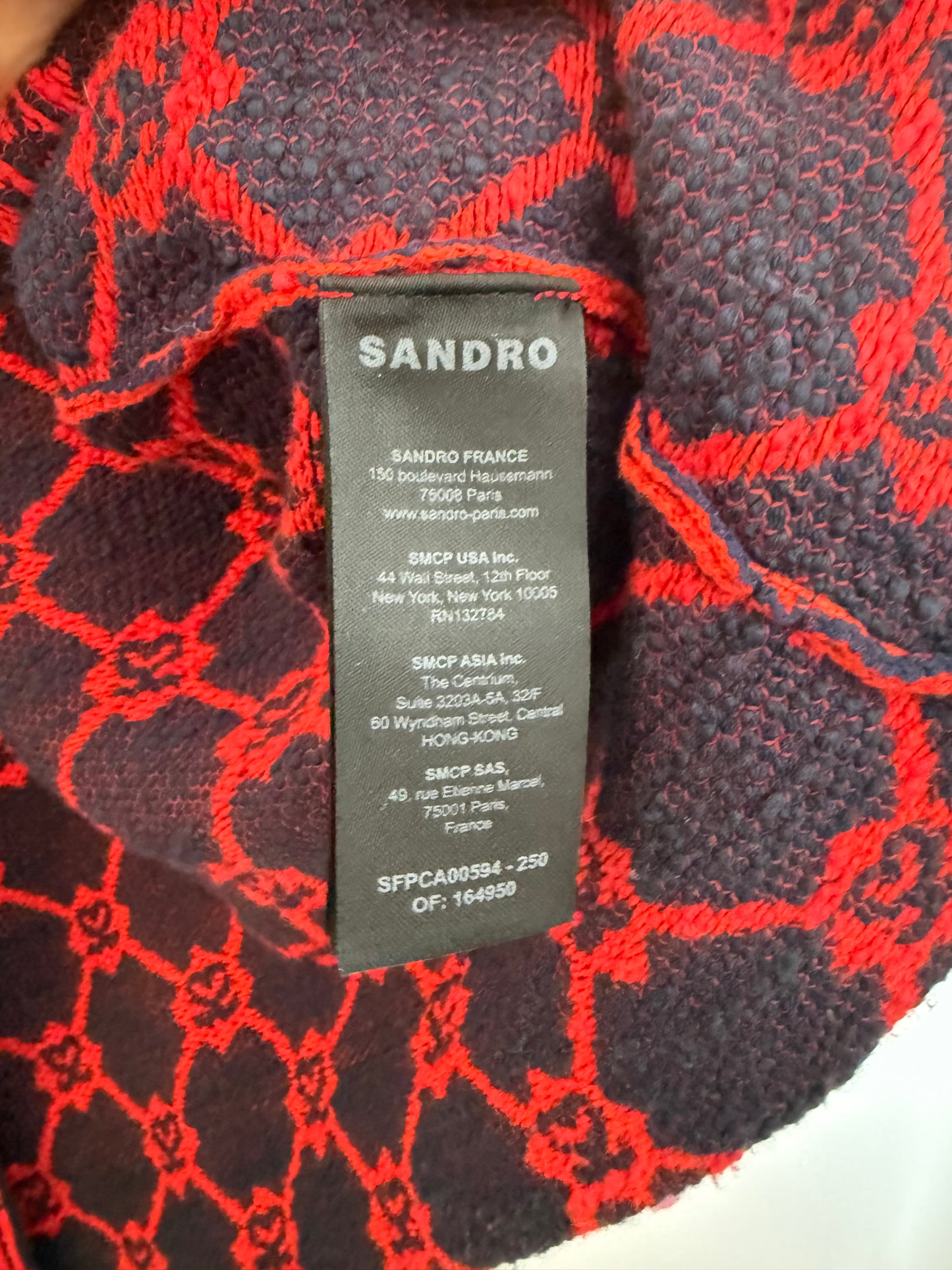 Sandro Paris “Sammy” Monogram Jacquard Jacket