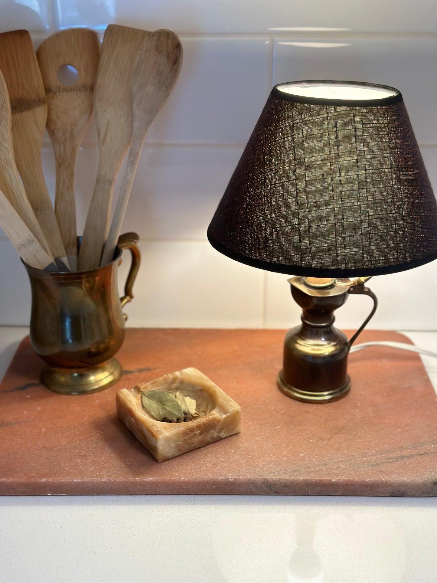 Mini vintage brass lamp