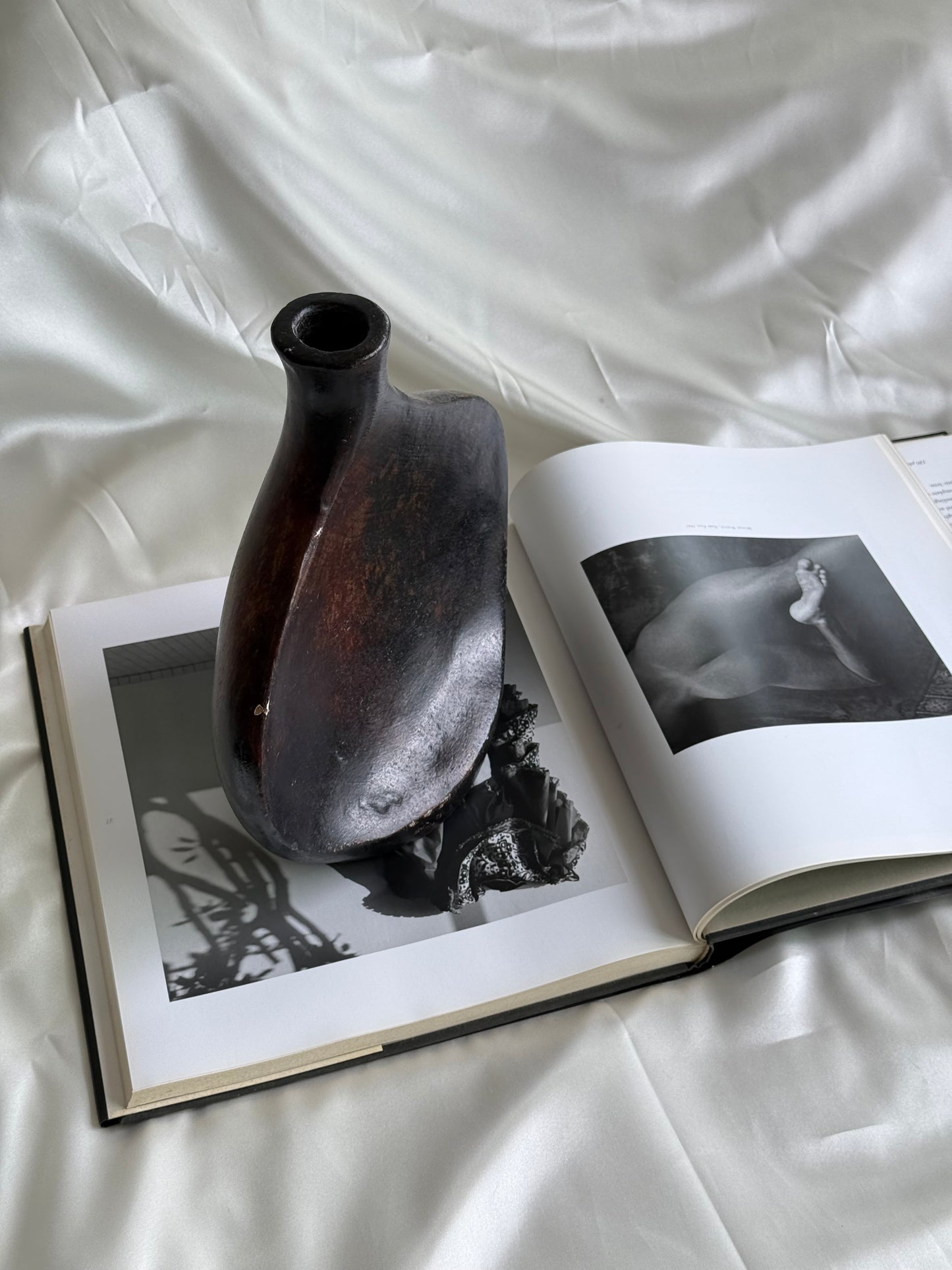 Vintage Mexican Sculptural Vase – Asymmetrical Flat Flask