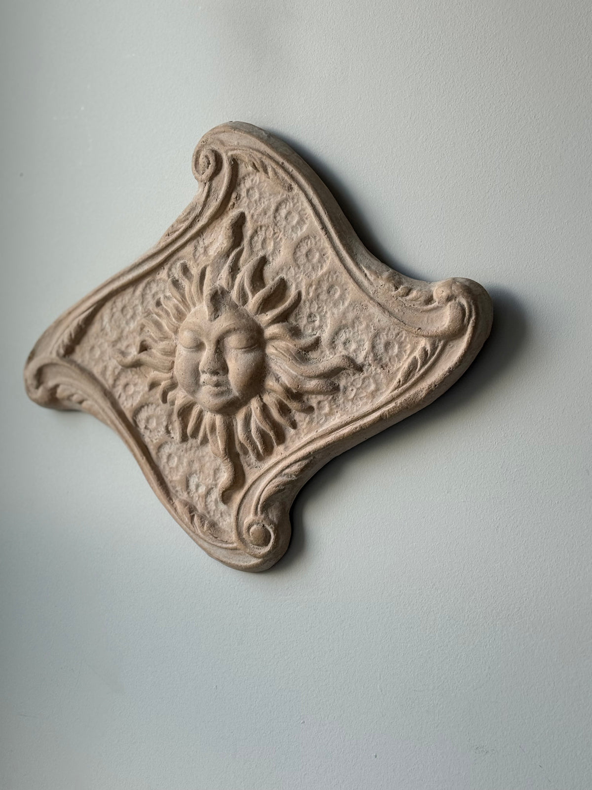 Vintage Celestial Sun Face Wall Plaque