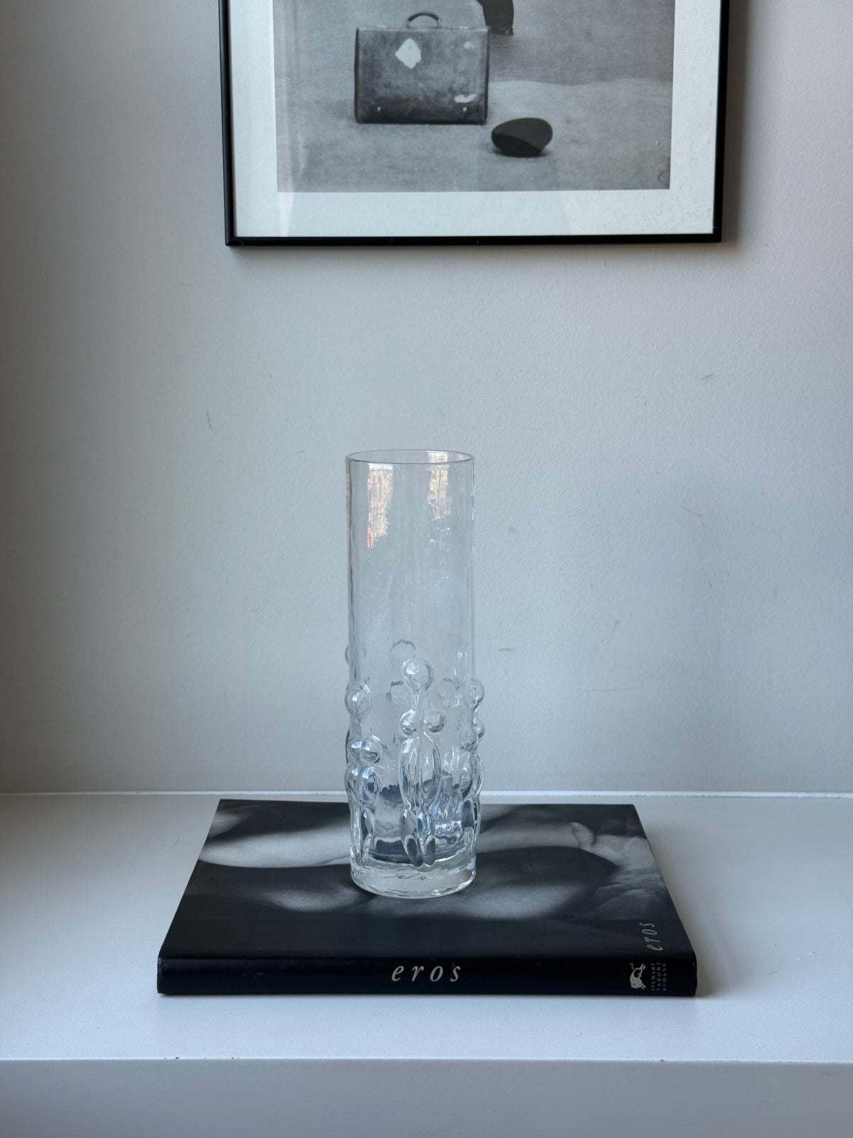 Vintage Art Glass Vase with Abstract Nude Female Figures