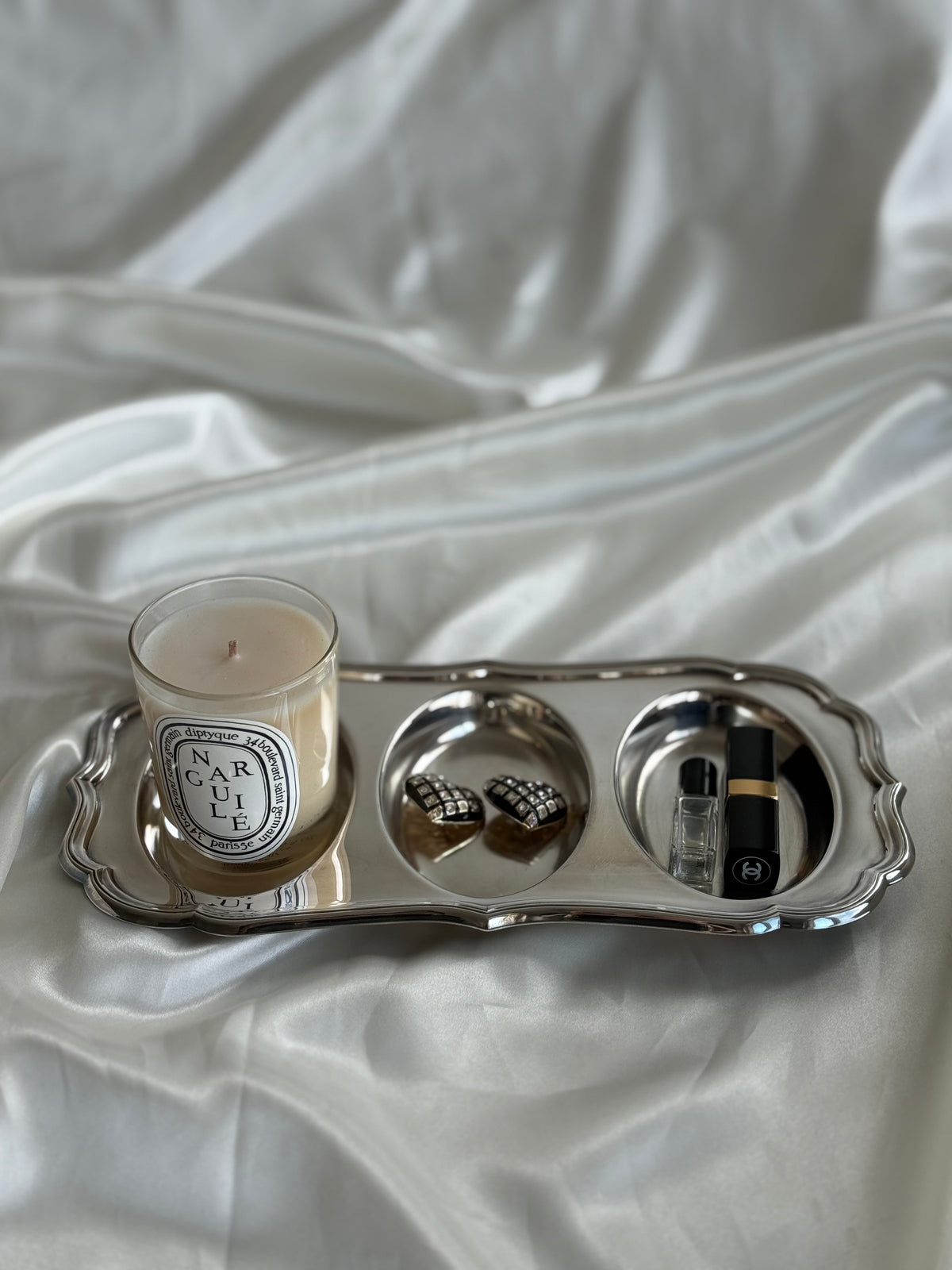 Vintage Silver Plated Triple Compartment Serving Tray / Jewelry Organizer