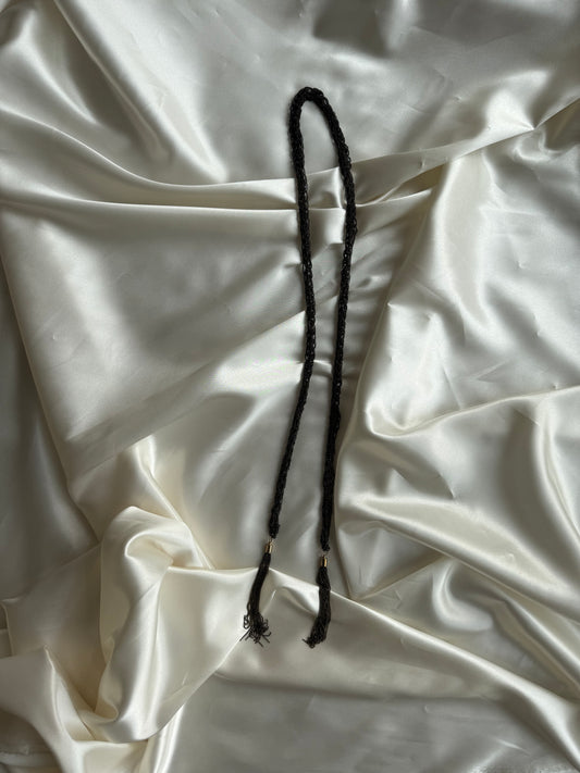 Vintage Black Seed Bead Tassel Necklace