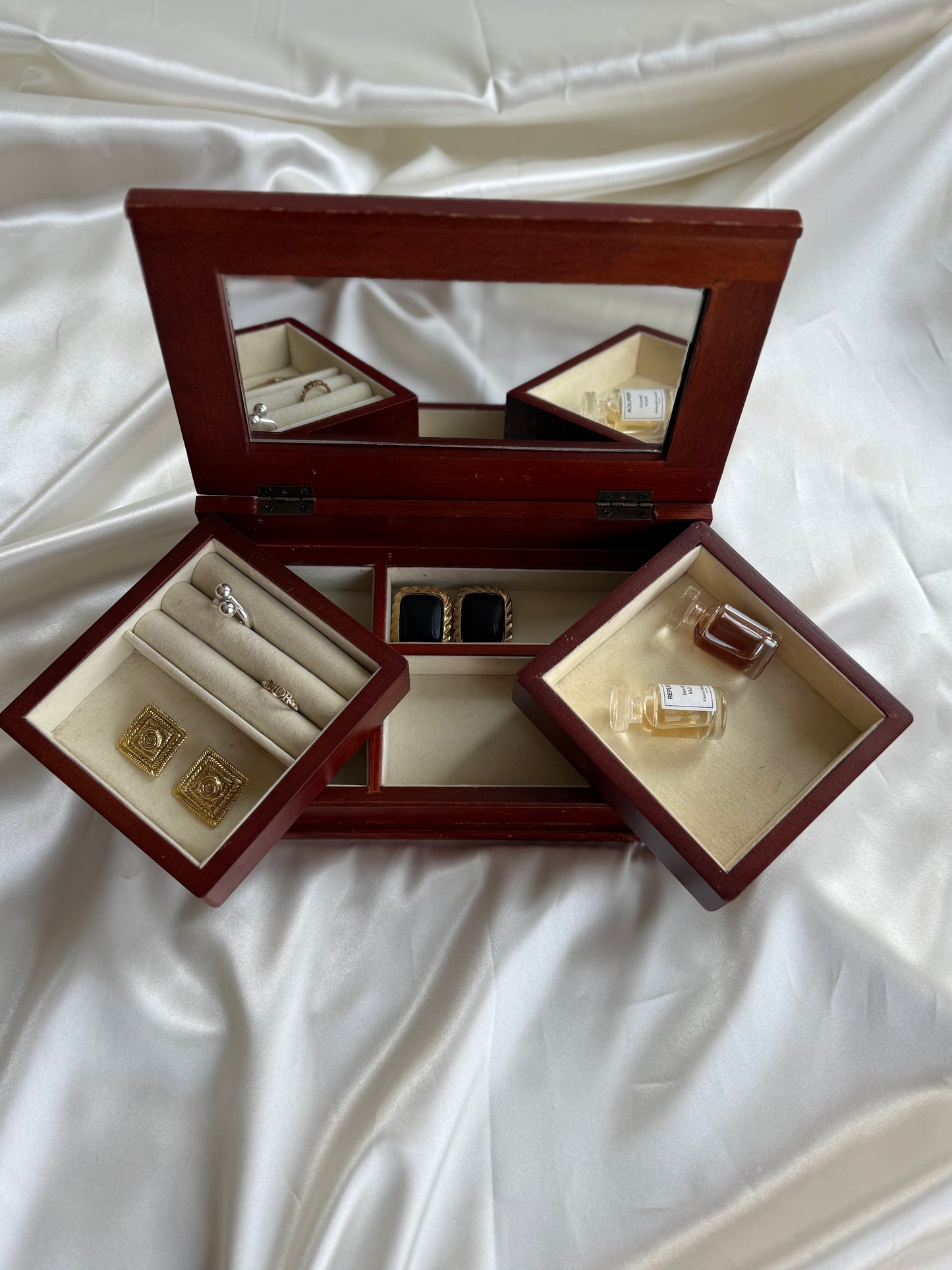 Vintage Burl Wood Jewelry Box