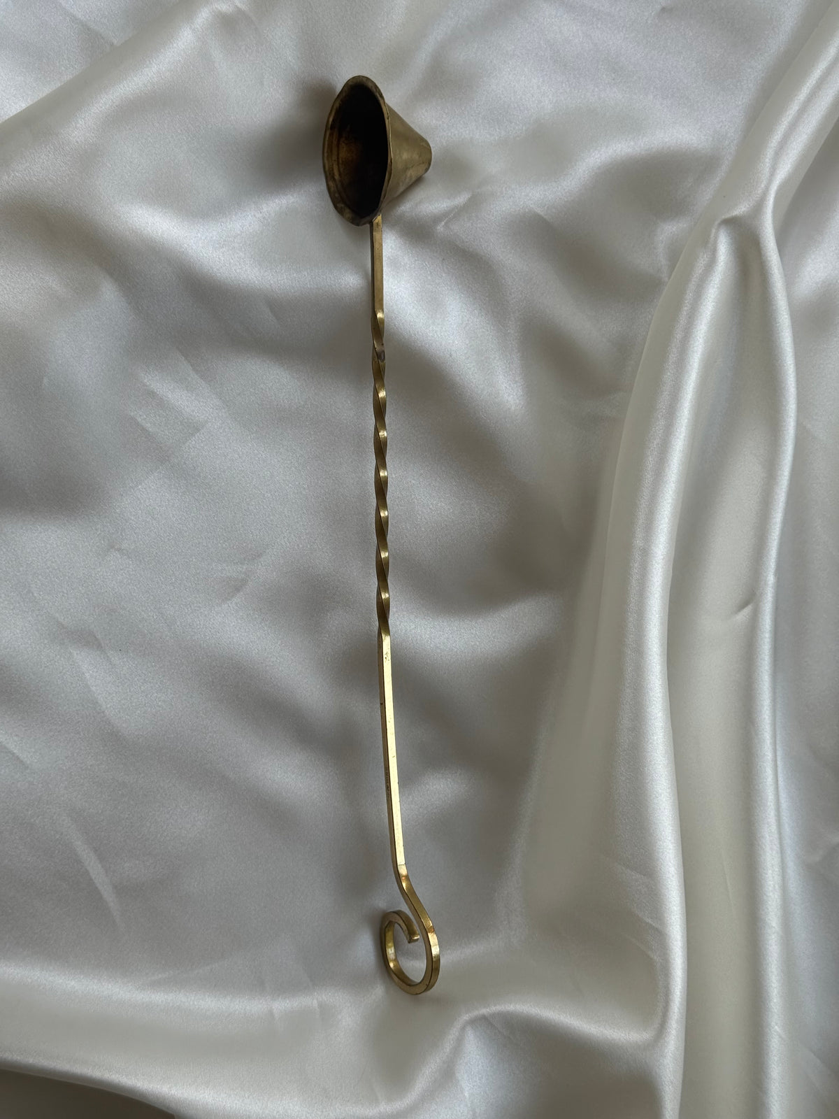 Vintage Brass Candle Snuffer with Twisted Handle