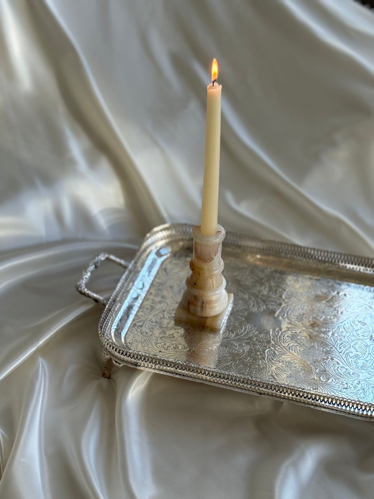 Vintage Onyx Candle Holder