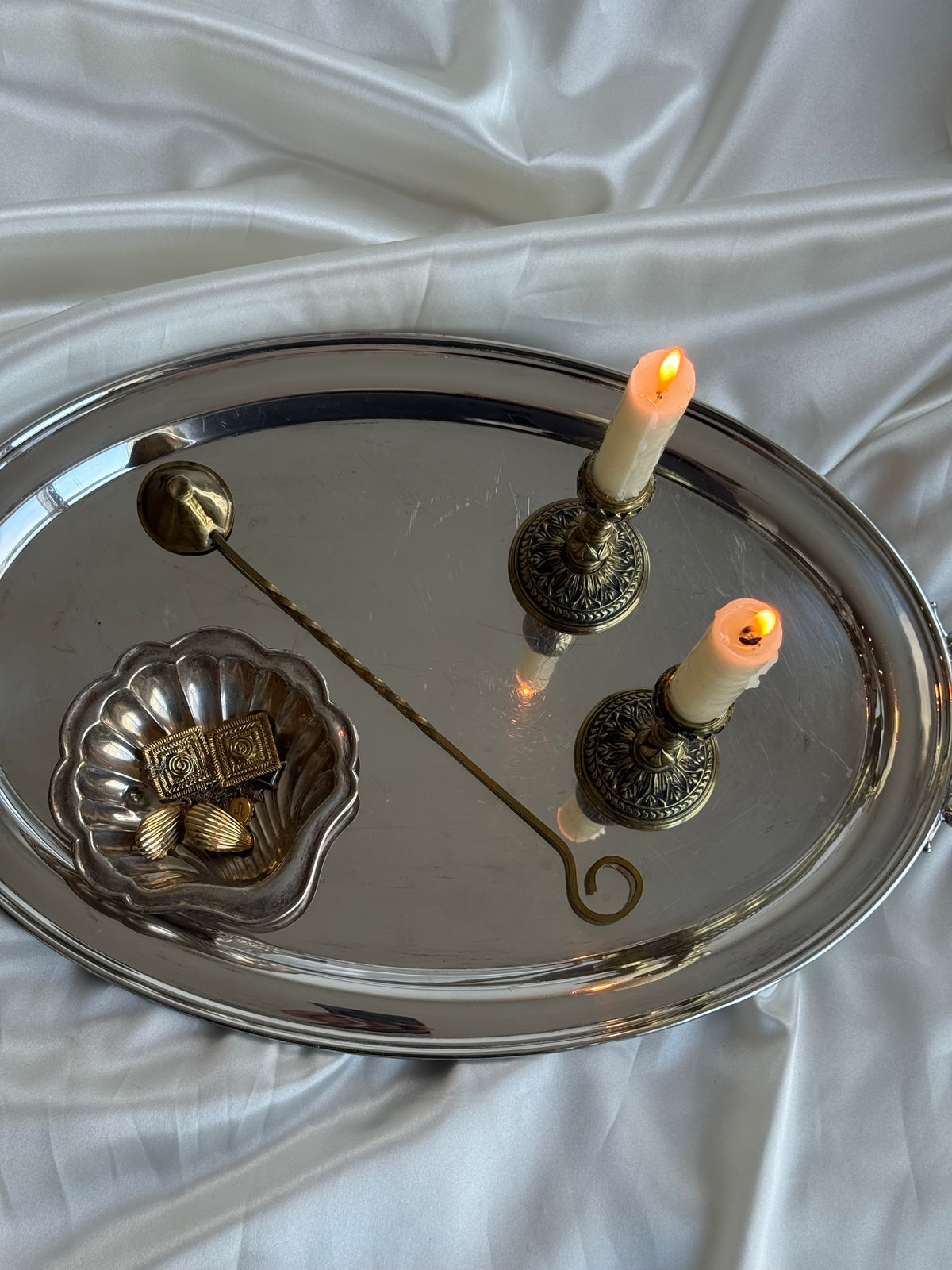 Vintage Brass Candle Snuffer with Twisted Handle