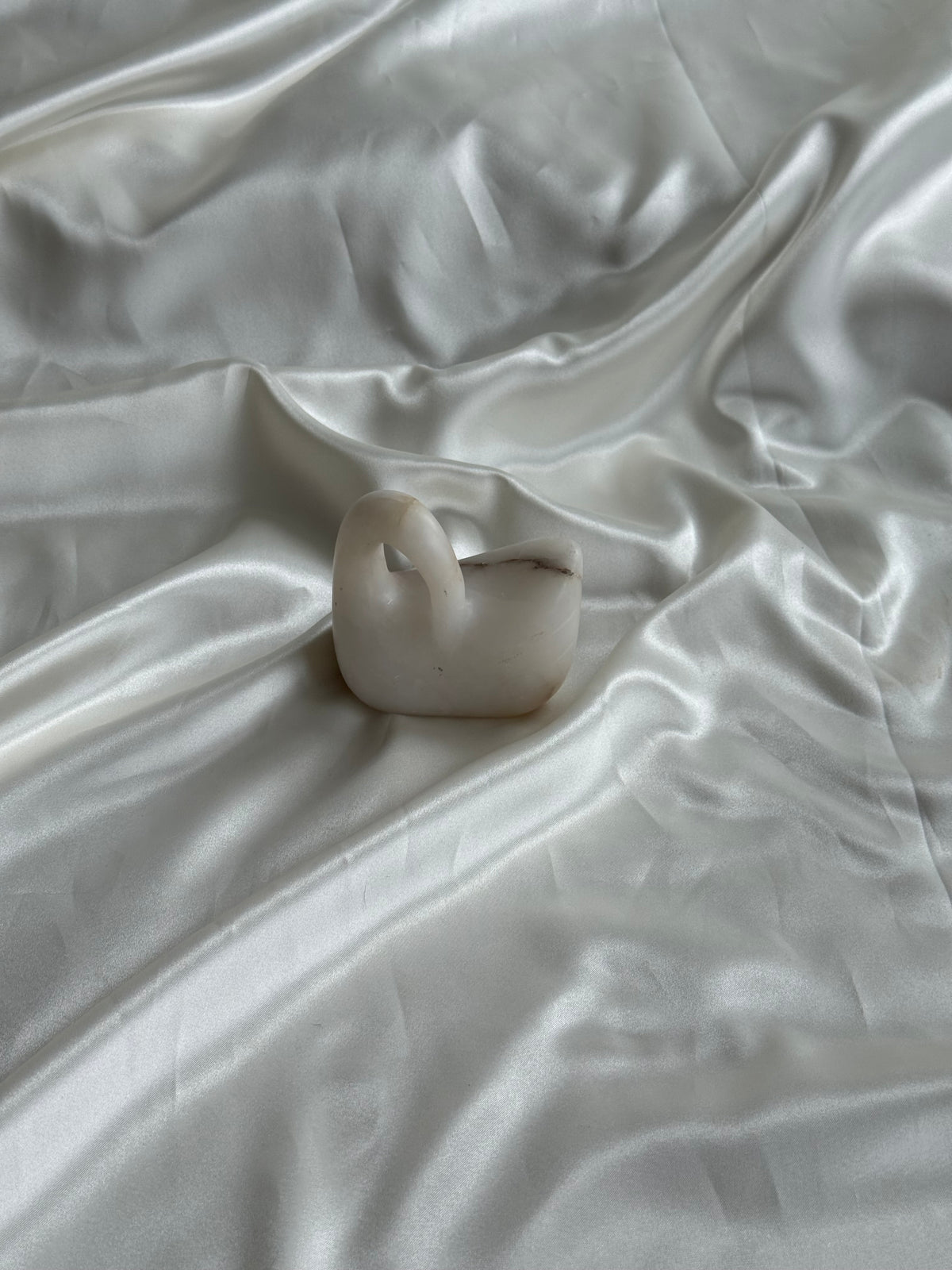 Vintage Hand-Carved Alabaster Swan