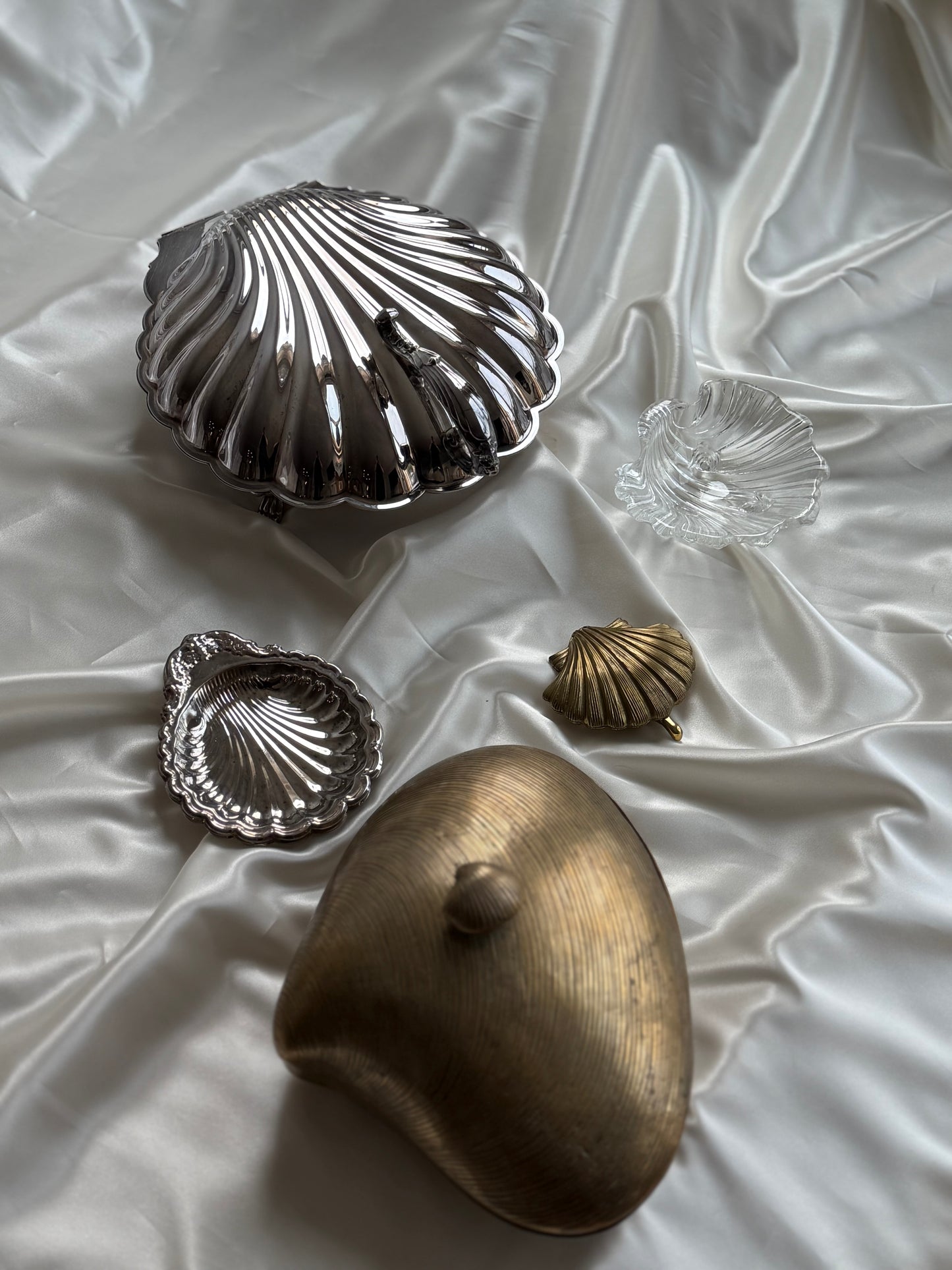 Vintage Silver-Plated XL Clamshell Serving Dish