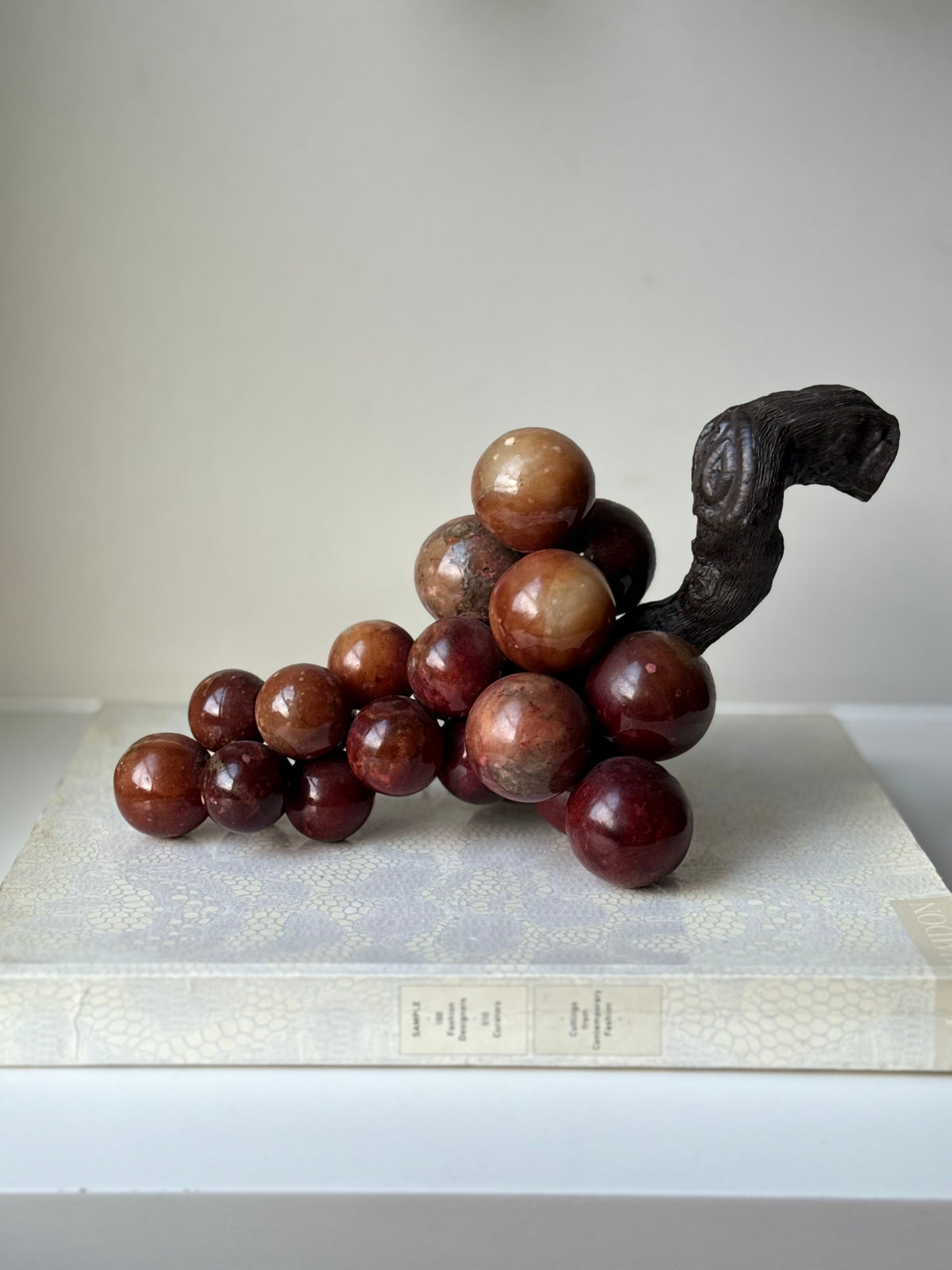 Vintage Alabaster Grape Cluster Sculpture